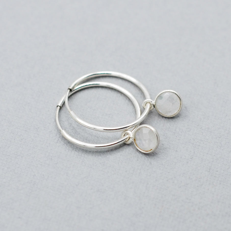 Moonstone Hoop Drops