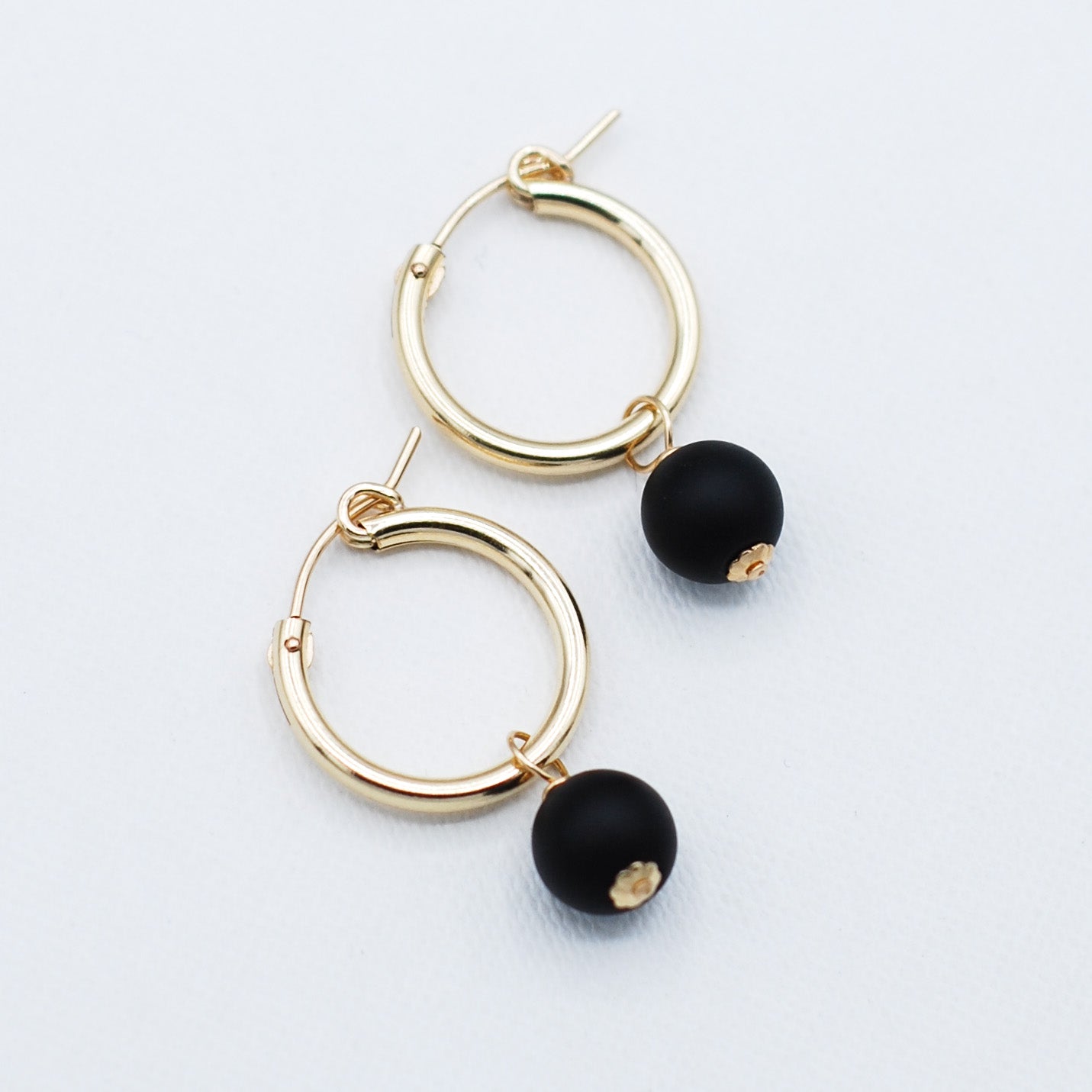 Tube Hoops & Black Onyx Hoop Drops - Jewel Ya