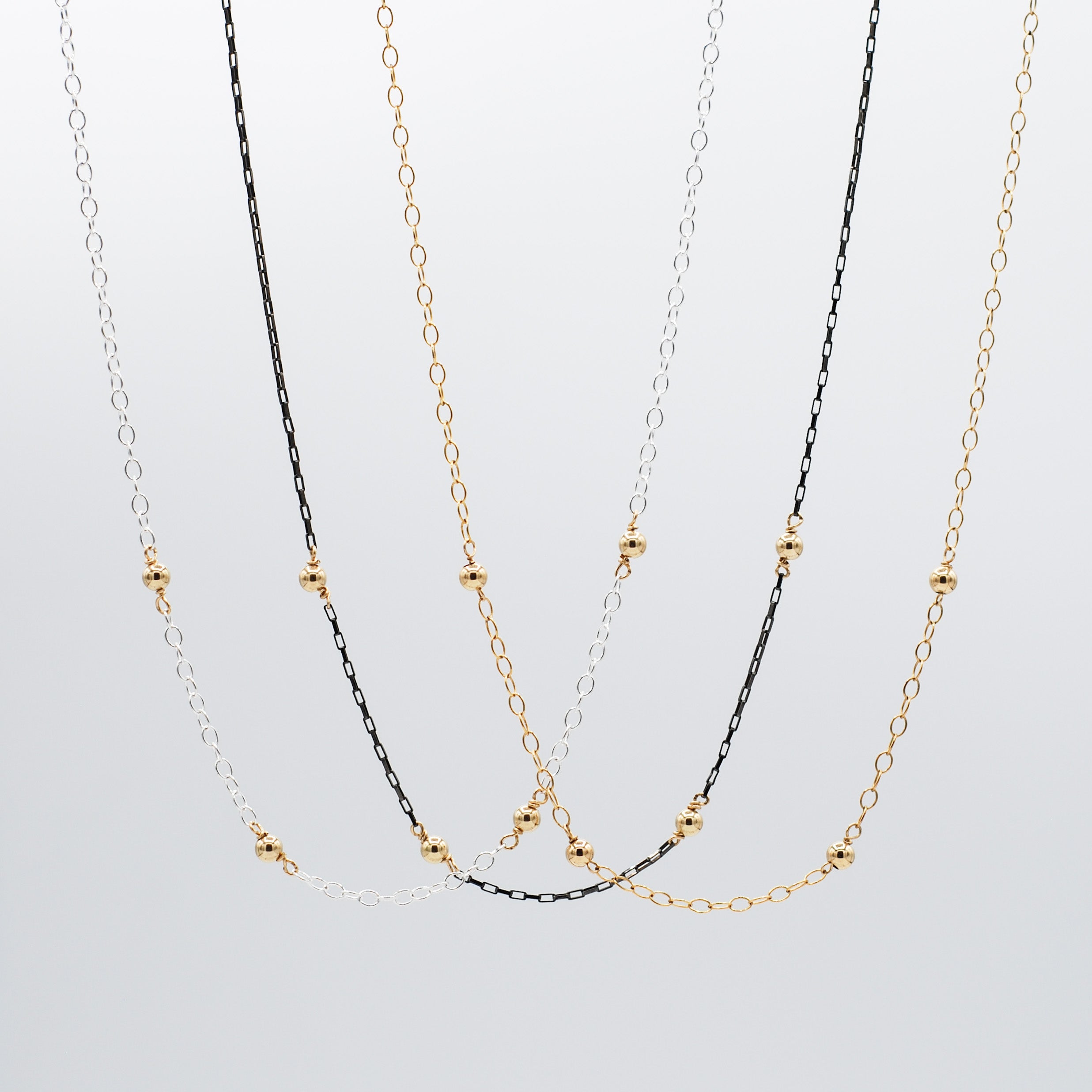 Mixed Metal Petite Station Necklace