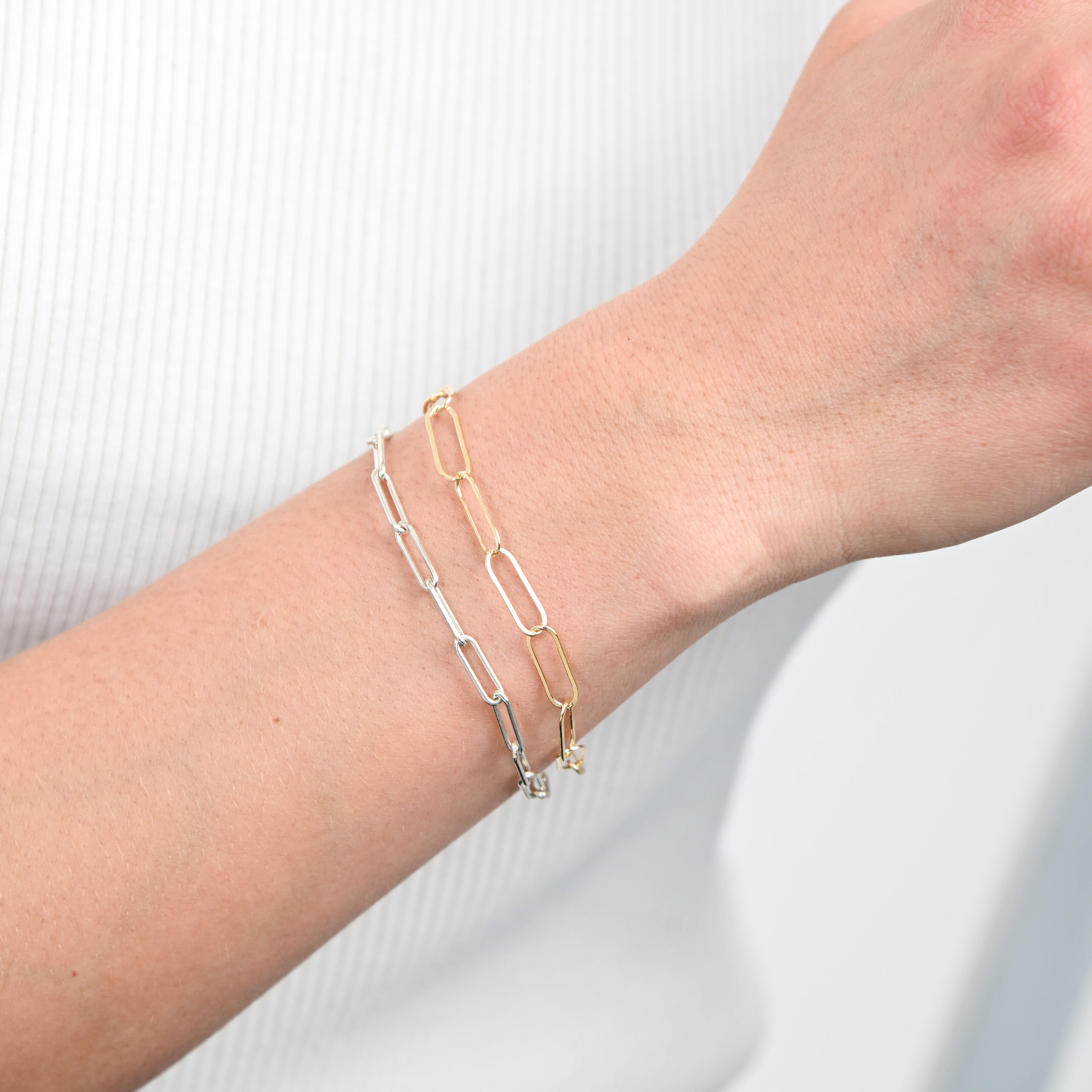 14K Gold Filled Extra Large Paper Clip Chain Bracelet - Jewel Ya