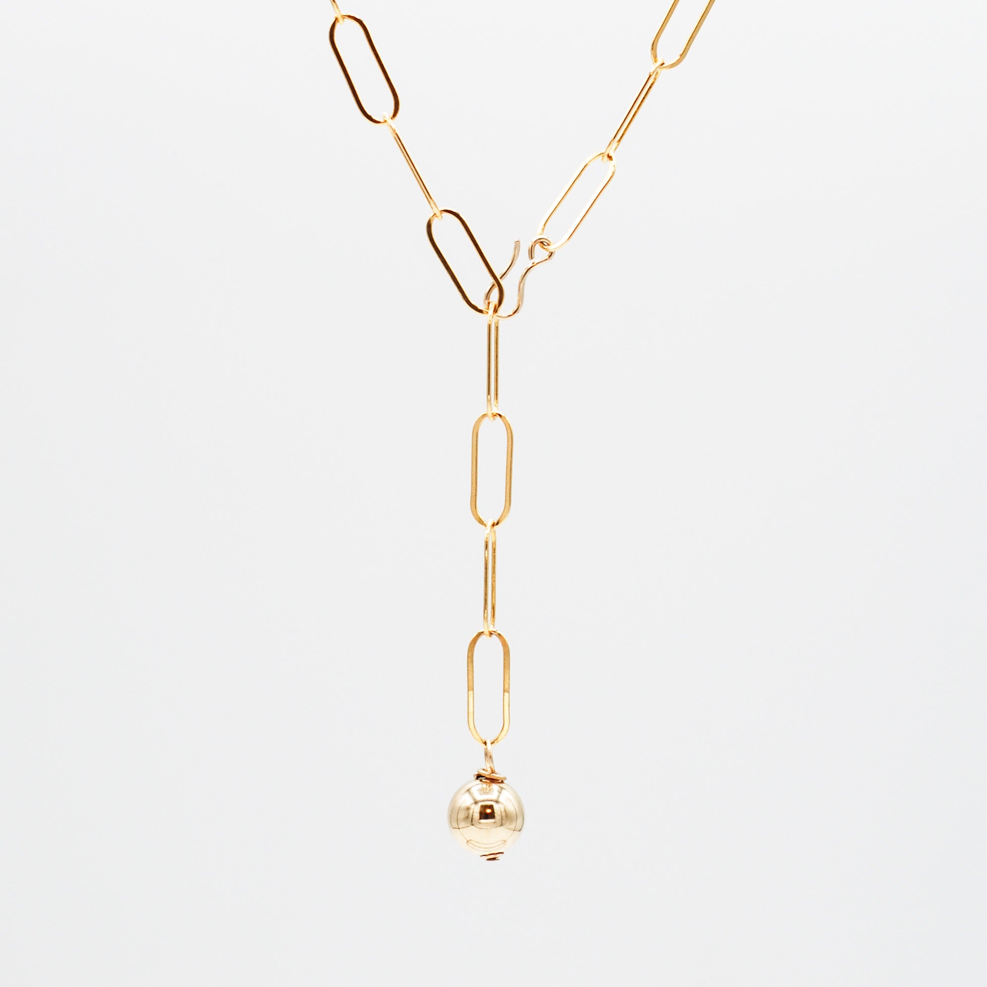 Extra Large Paper Clip & Beaded Lux Lariat
