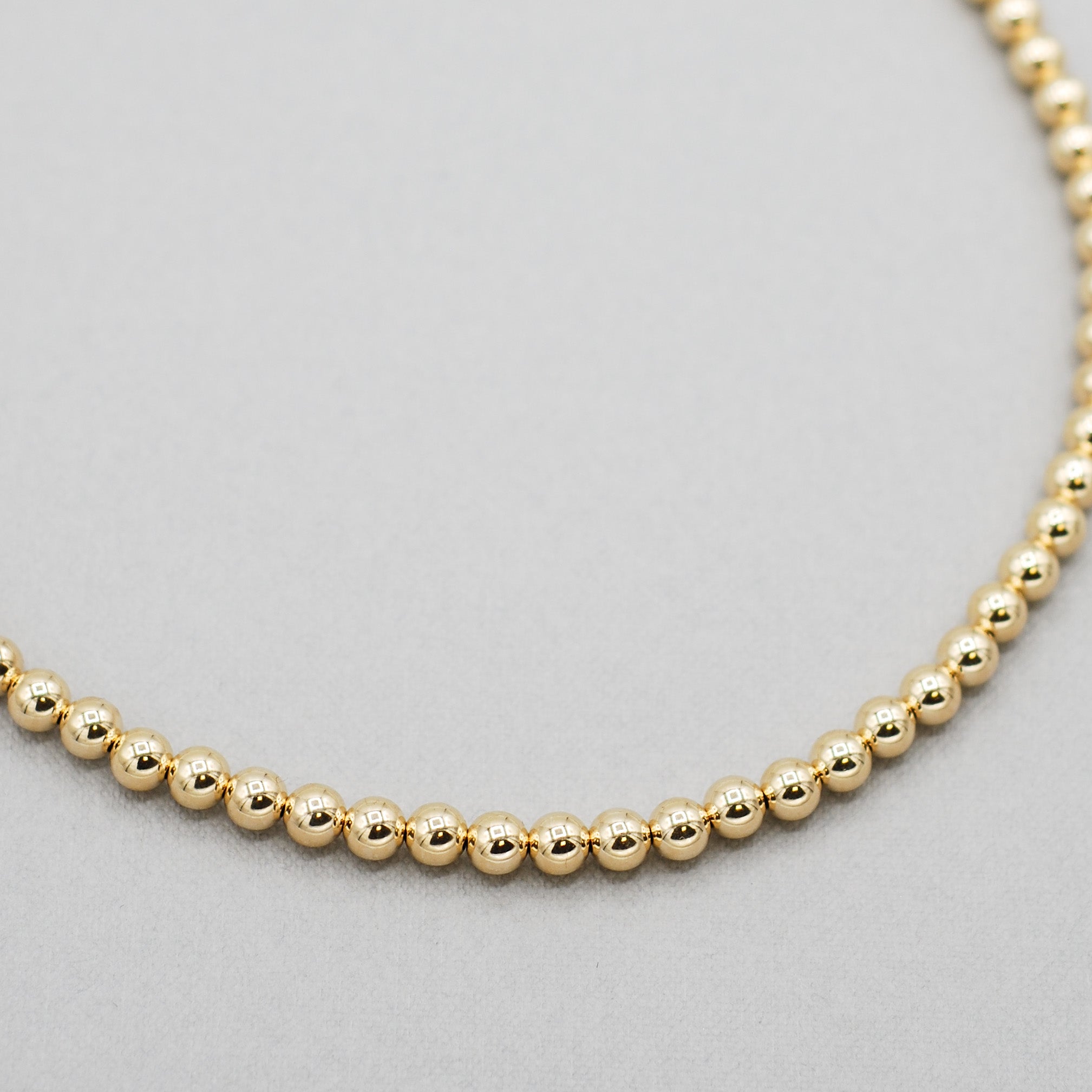14k Gold Filled 6mm Beaded Lux Necklace - Jewel Ya