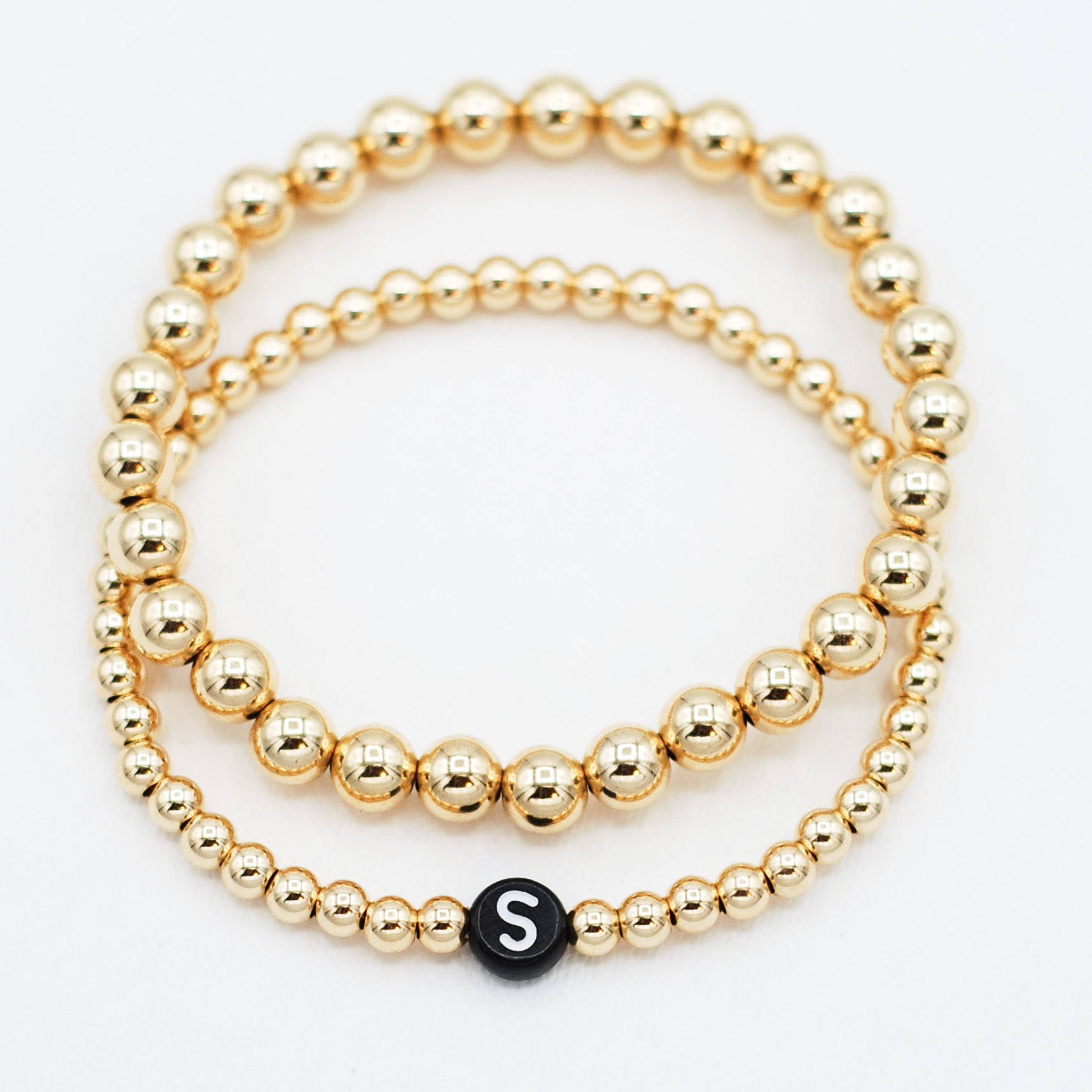 Beaded Lux Initial Bracelet Set - Jewel Ya