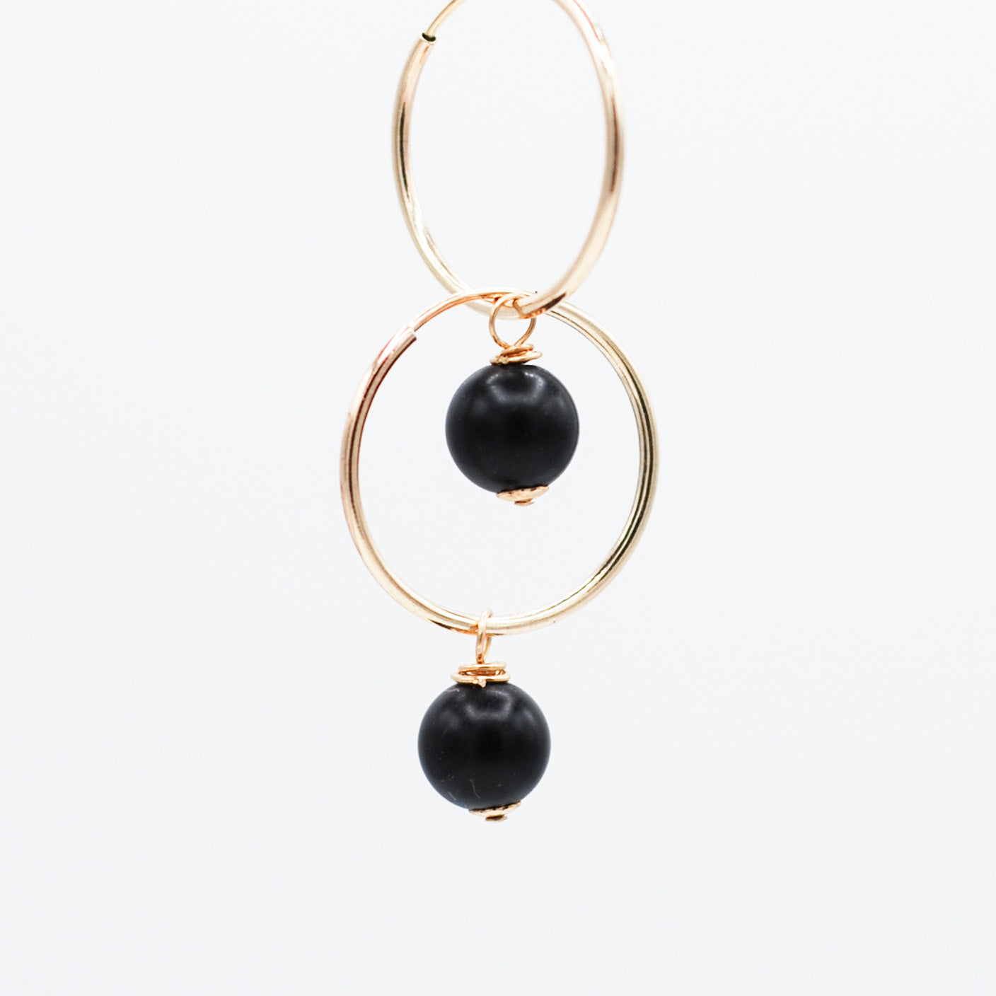 Matte Black Onyx Hoop Drops - Jewel Ya