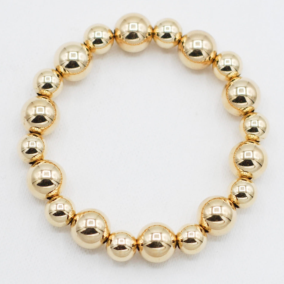 8mm & 10mm 14k Gold Filled Beaded Bracelet - Jewel Ya