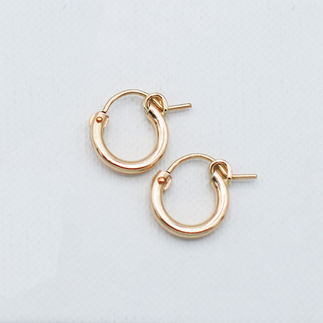 Small 14k Gold Filled Tube Hoops - Jewel Ya