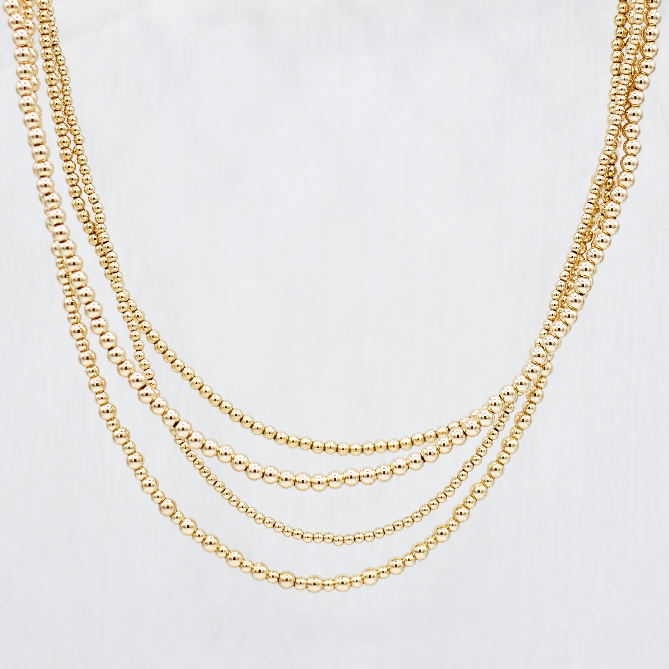 4mm 14k Gold Filled Beaded Necklace