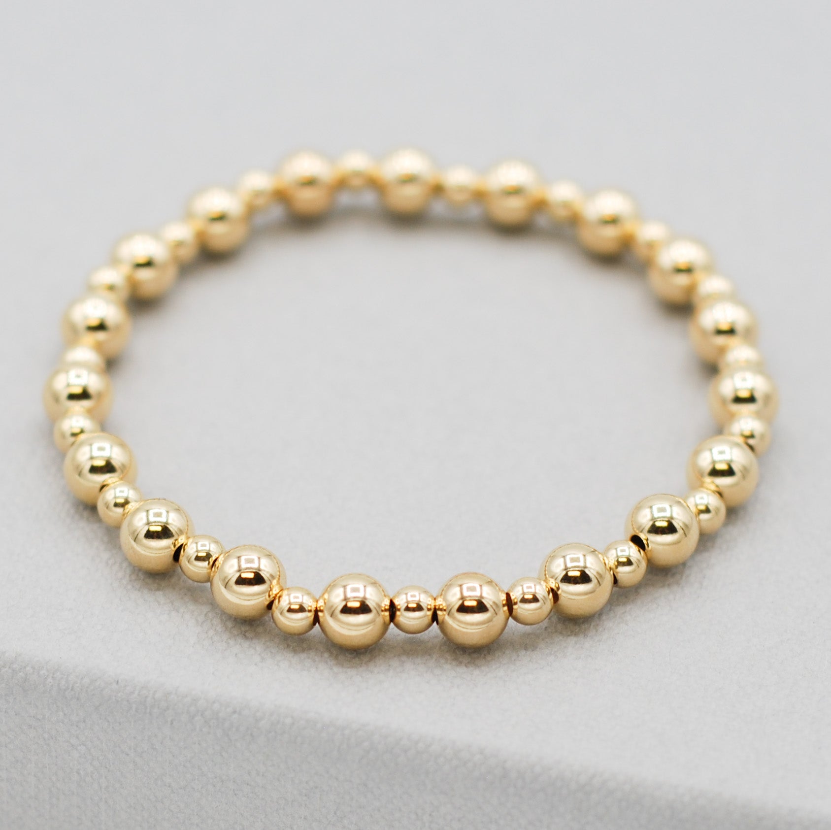 4mm & 6mm Beaded Lux Station Bracelet Average (7 Inches)