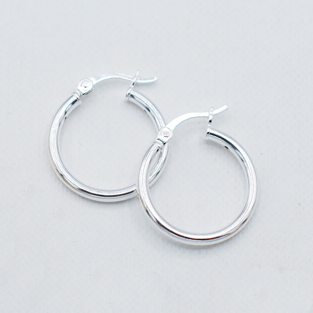 Medium Sterling Silver Tube Hoops - Jewel Ya