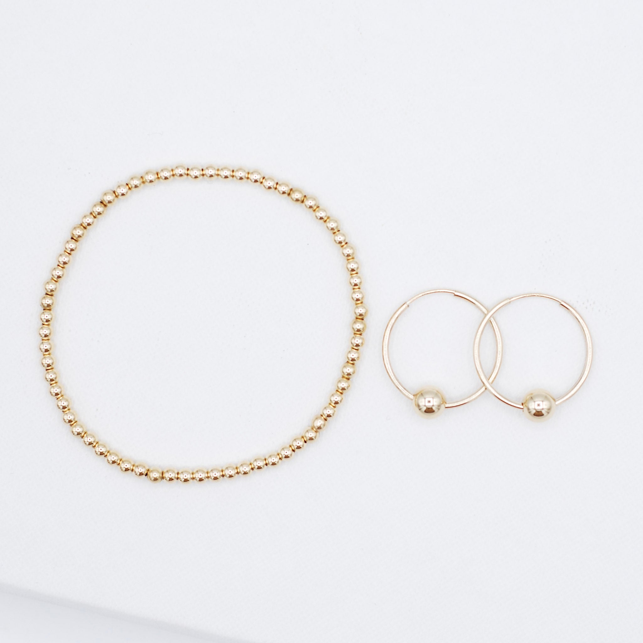 14k Gold Filled Bracelet & Hoop Set - Jewel Ya