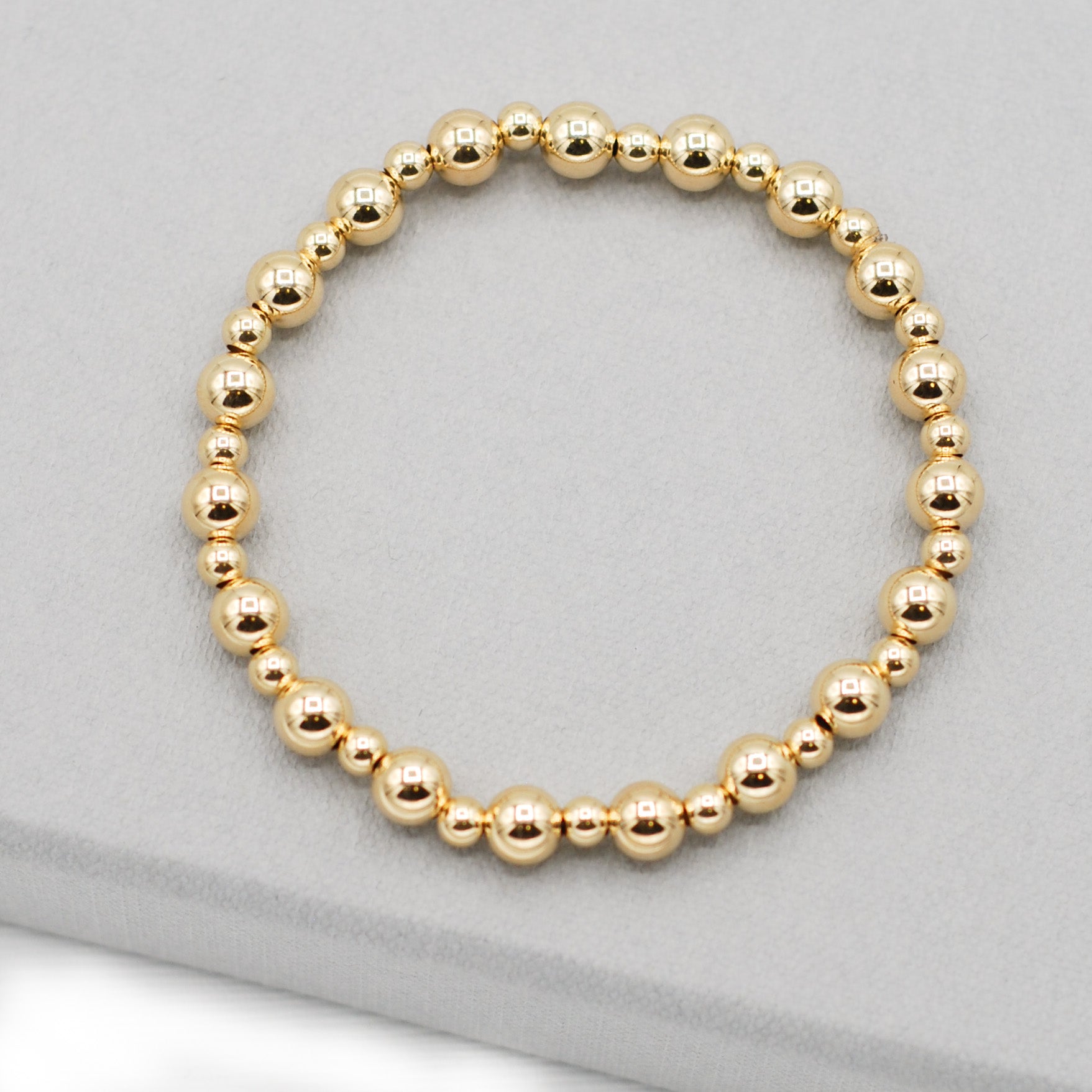 4mm & 6mm 14k Gold Filled Beaded Bracelet - Jewel Ya