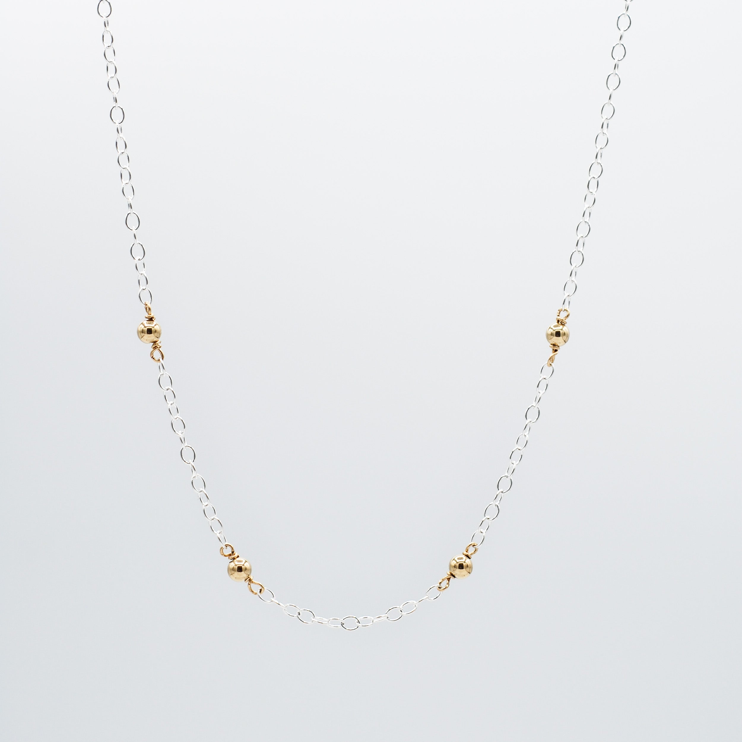 Mixed Metal Petite Station Necklace - Jewel Ya