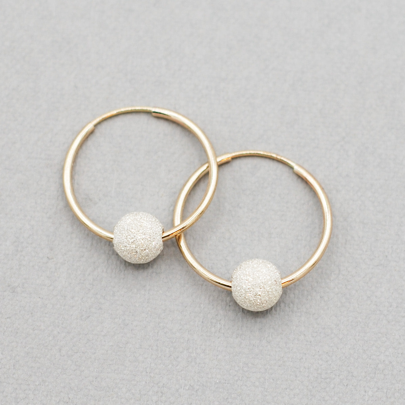 Sterling Silver “Sparkle Ball” Hoop Drops - Jewel Ya