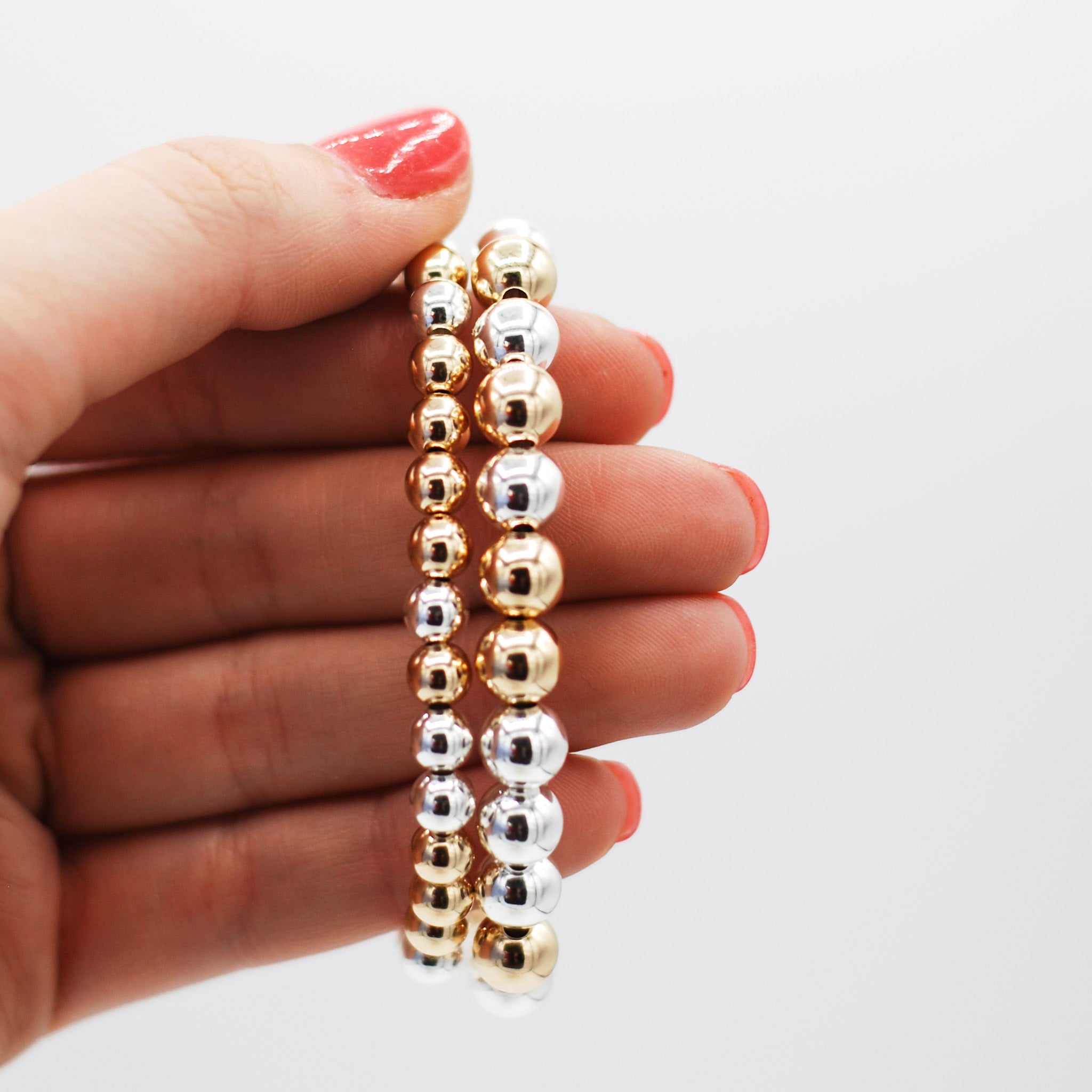 Mixed Metal Beaded Lux Bracelet Set - Jewel Ya