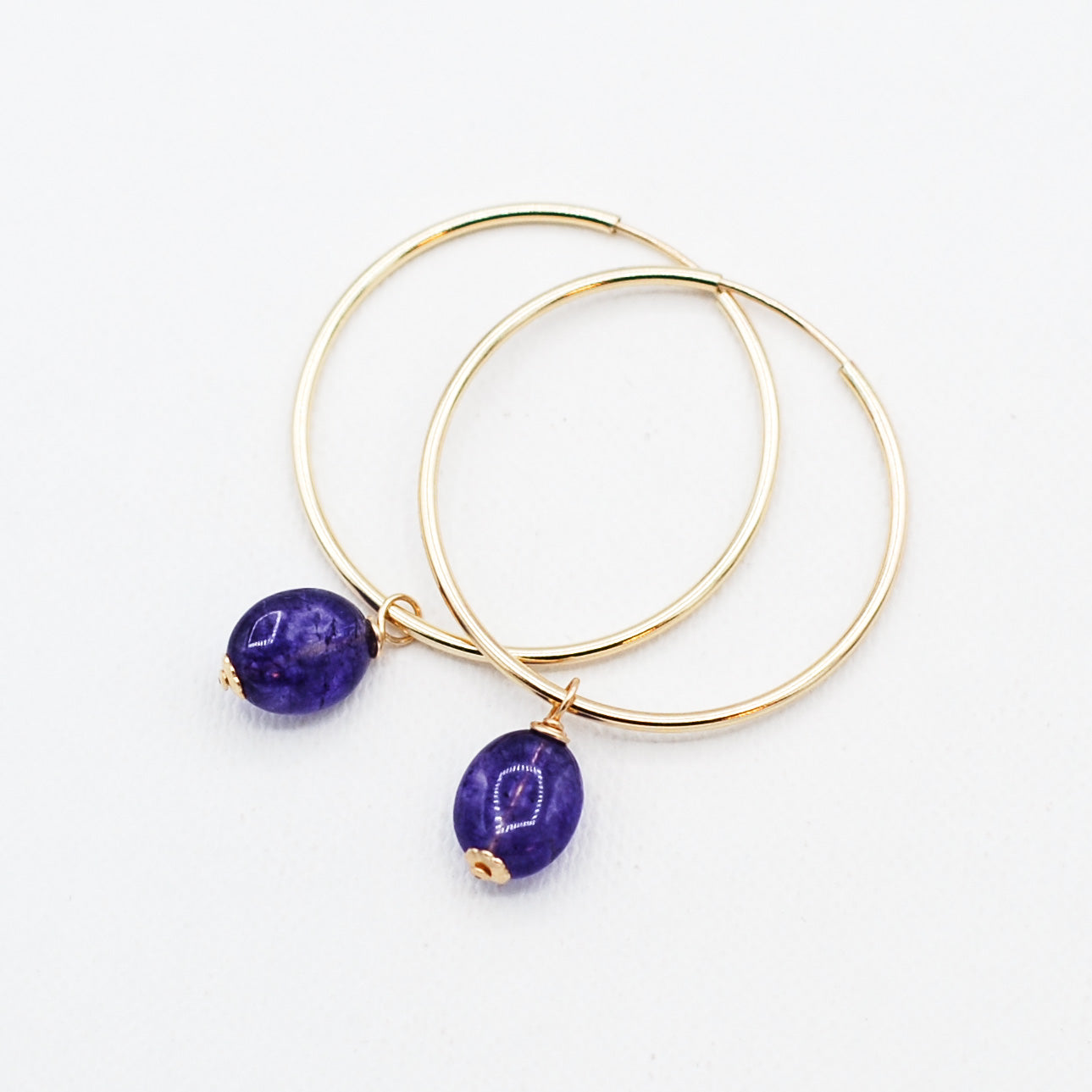 Amethyst Hoop Drops - Jewel Ya