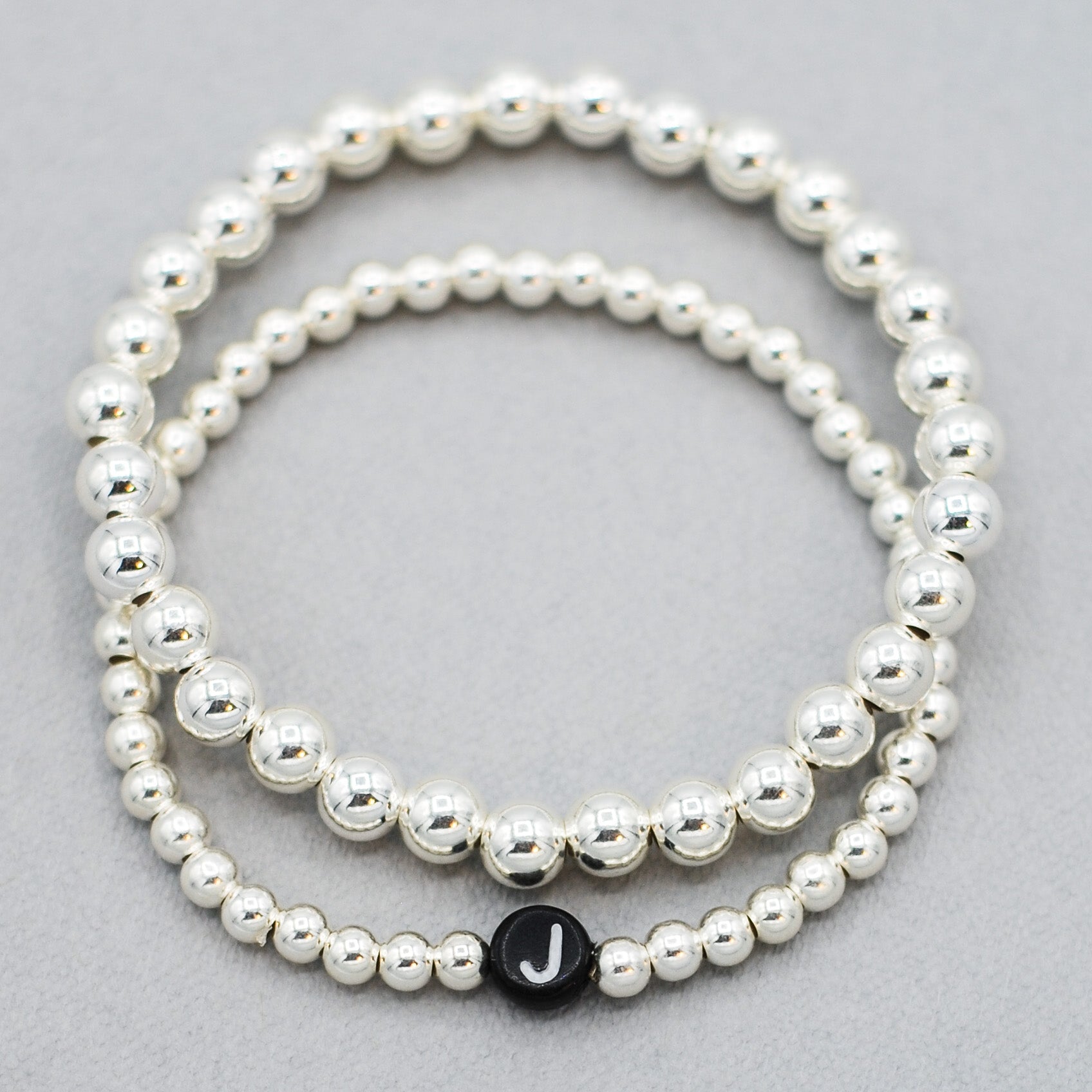 Beaded Lux Initial Bracelet Set - Jewel Ya
