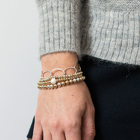 4mm 14k Gold Filled & "Sparkle Ball" Bracelet