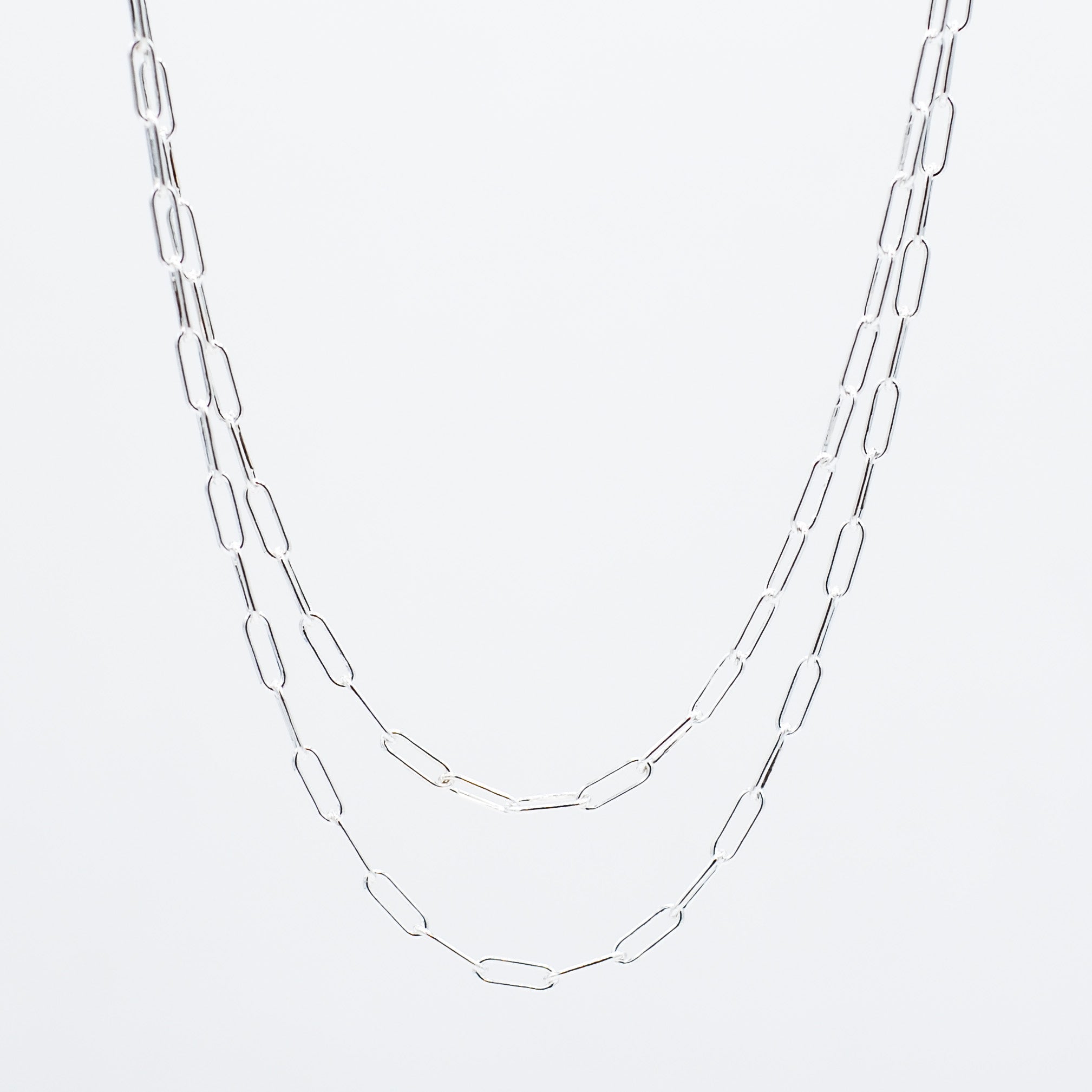 Sterling Silver Medium Paper Clip Long Chain - Jewel Ya