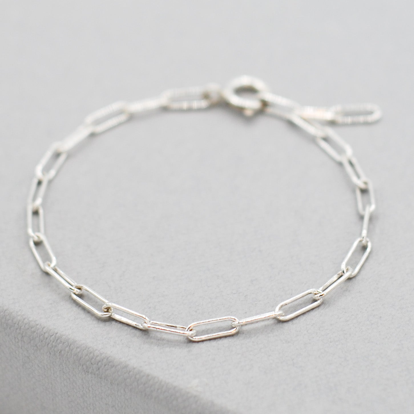Sterling Silver Medium Paper Clip Chain Bracelet - Jewel Ya