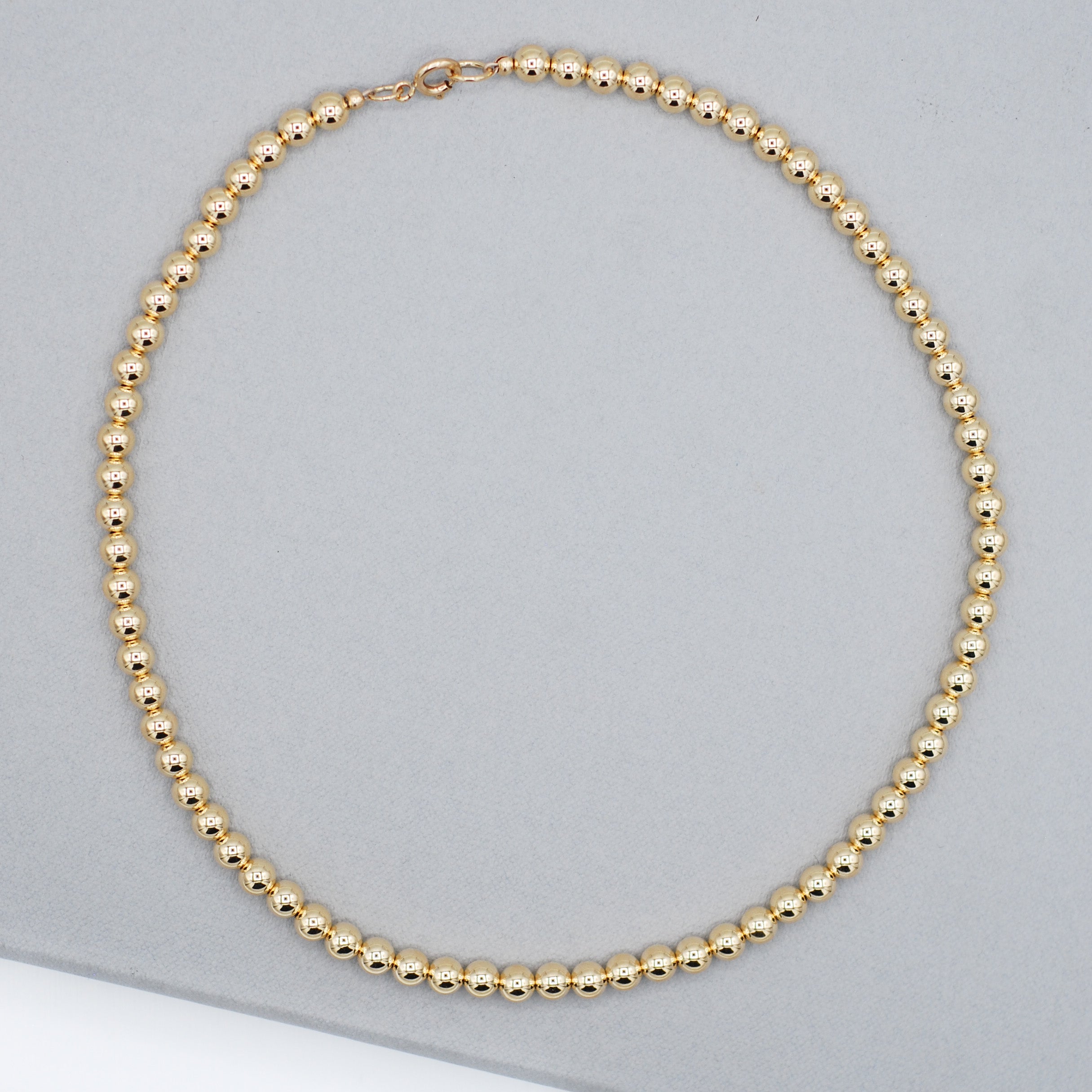 14k Gold Filled 6mm Beaded Lux Necklace - Jewel Ya