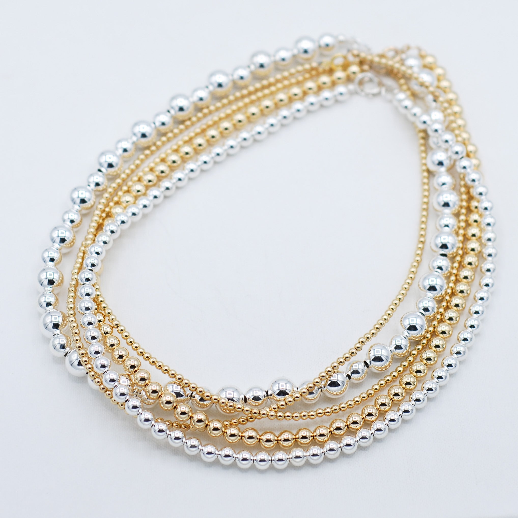 14k Gold Filled 6mm Beaded Lux Necklace - Jewel Ya
