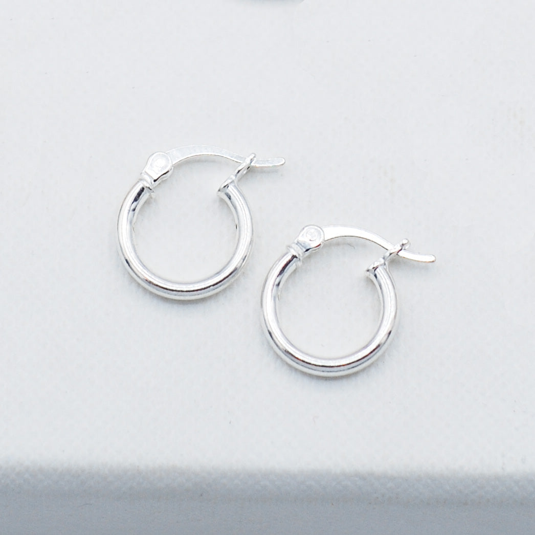 Small Sterling Silver Tube Hoops - Jewel Ya