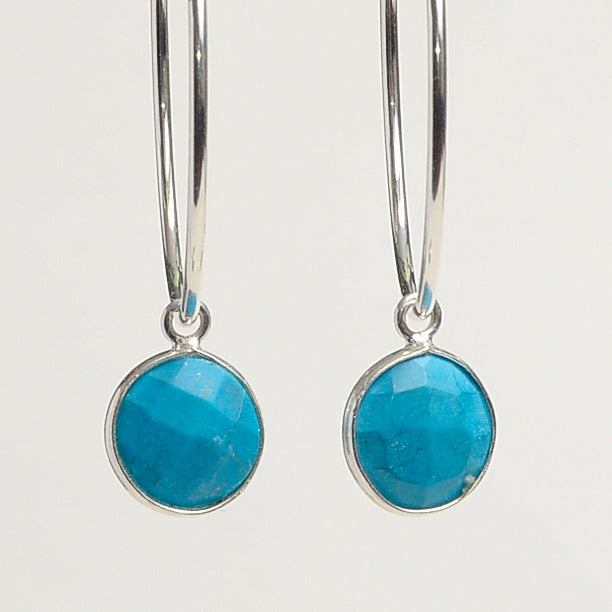 Turquoise Hoop Drops - Jewel Ya