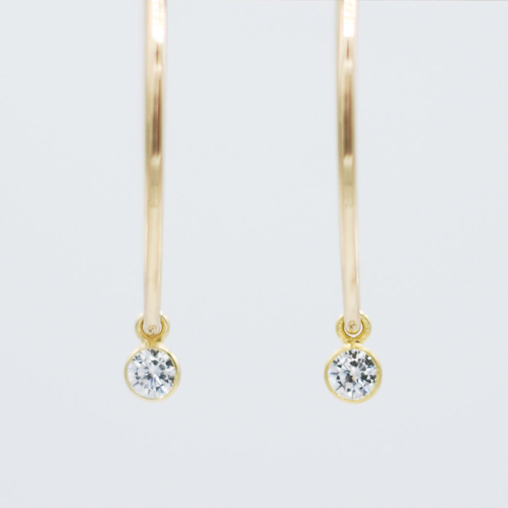 Petite Cubic Zirconia Hoop Drops - Jewel Ya