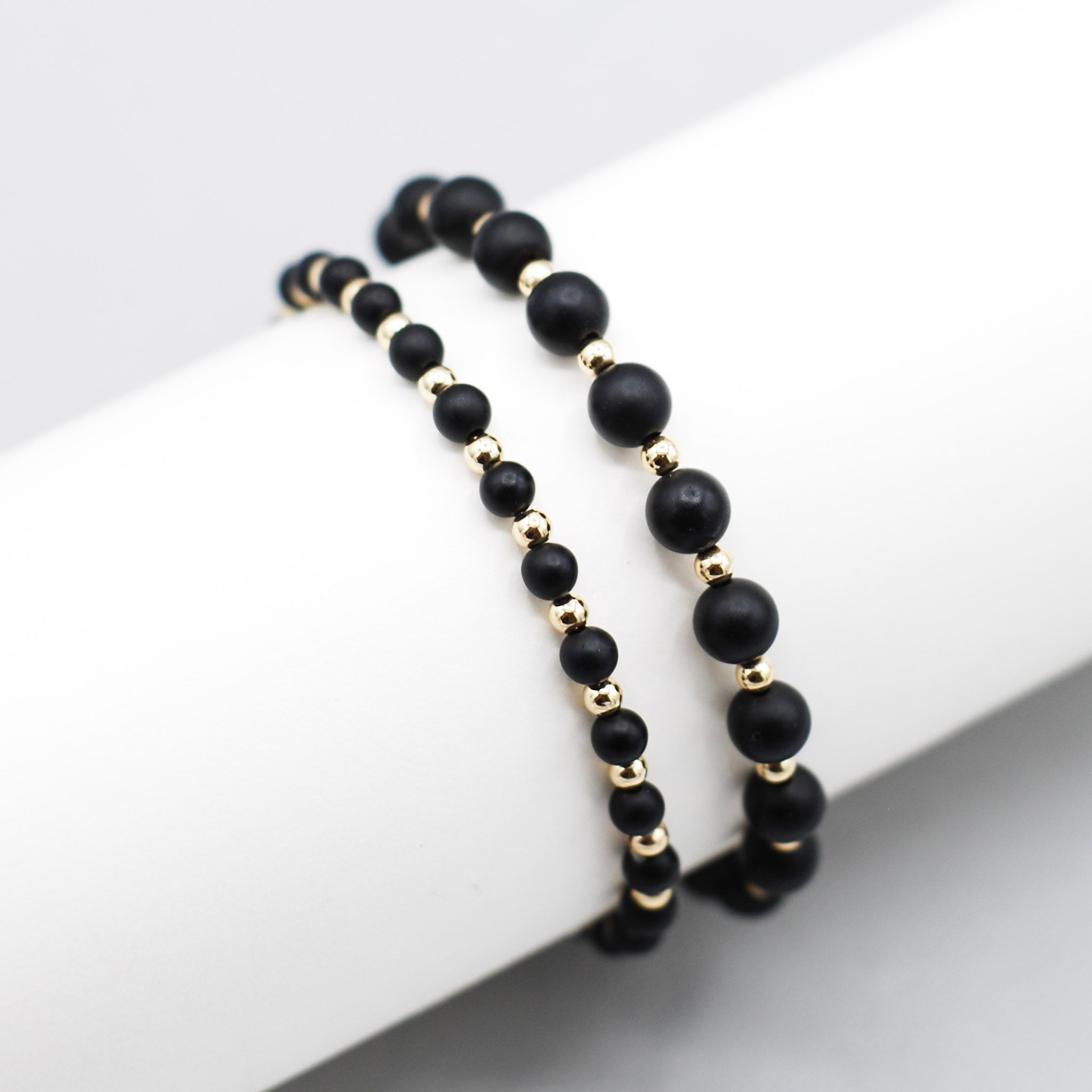 Matte Black & 14k Gold Filled Bracelet - Jewel Ya