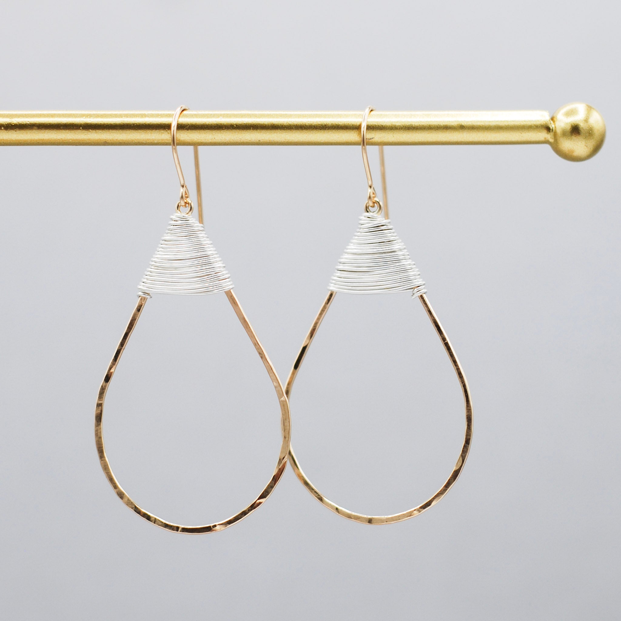 14k Gold Filled & Sterling Silver Wire Wrapped Earrings - Jewel Ya