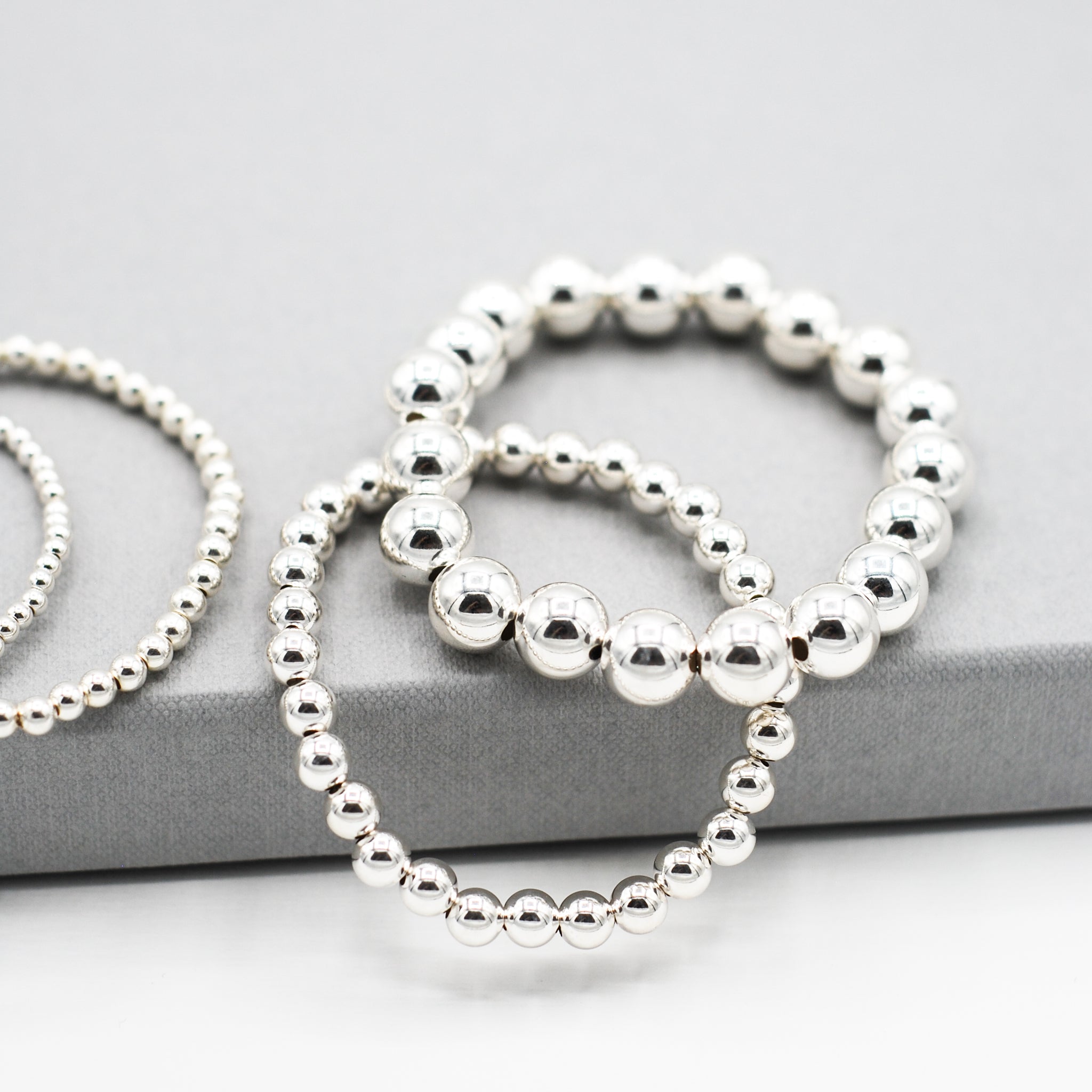 6mm Sterling Silver Beaded Bracelet - Jewel Ya