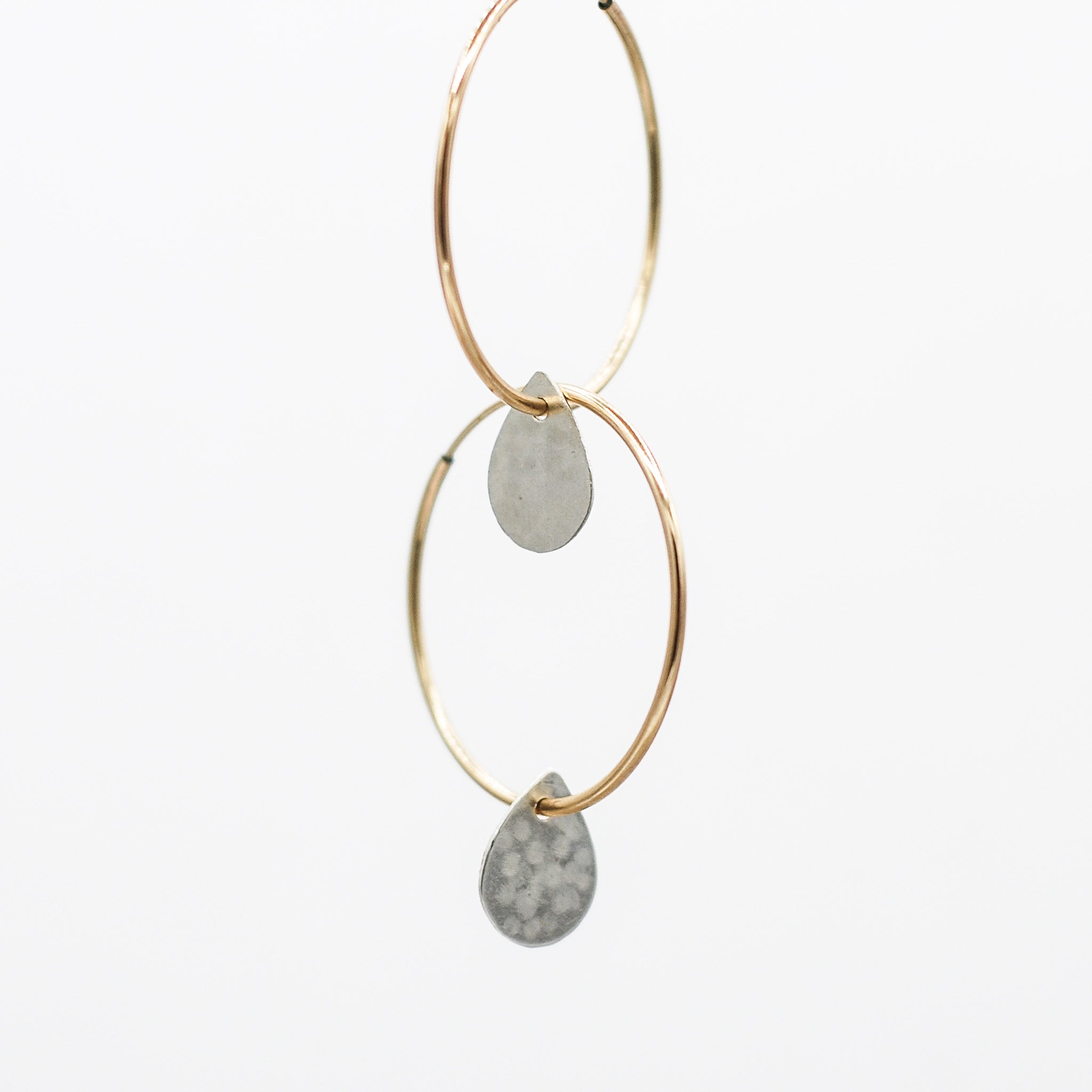 Hammered Teardrop Hoop Drops - Jewel Ya