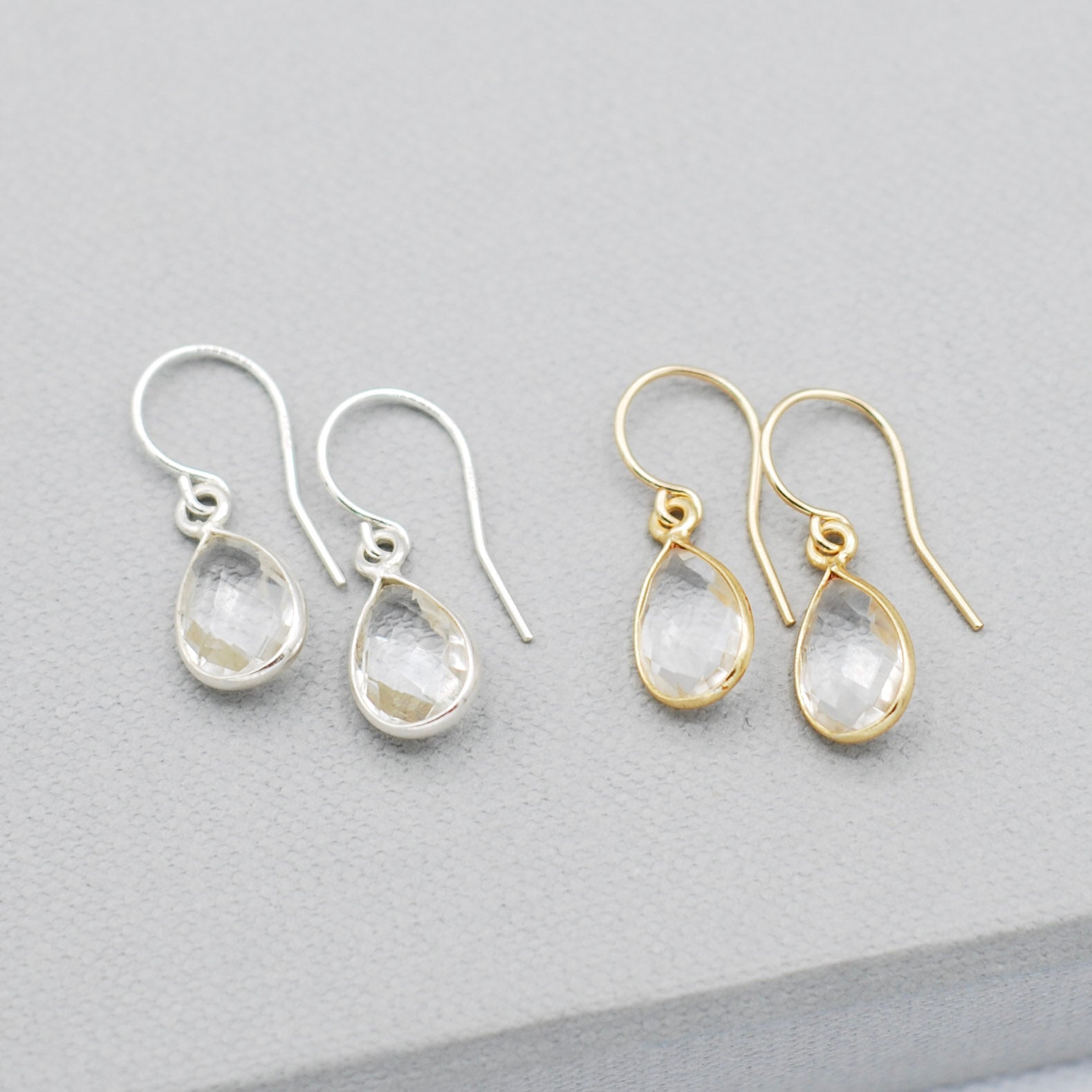 Crystal Quartz Teardrop Earrings - Jewel Ya