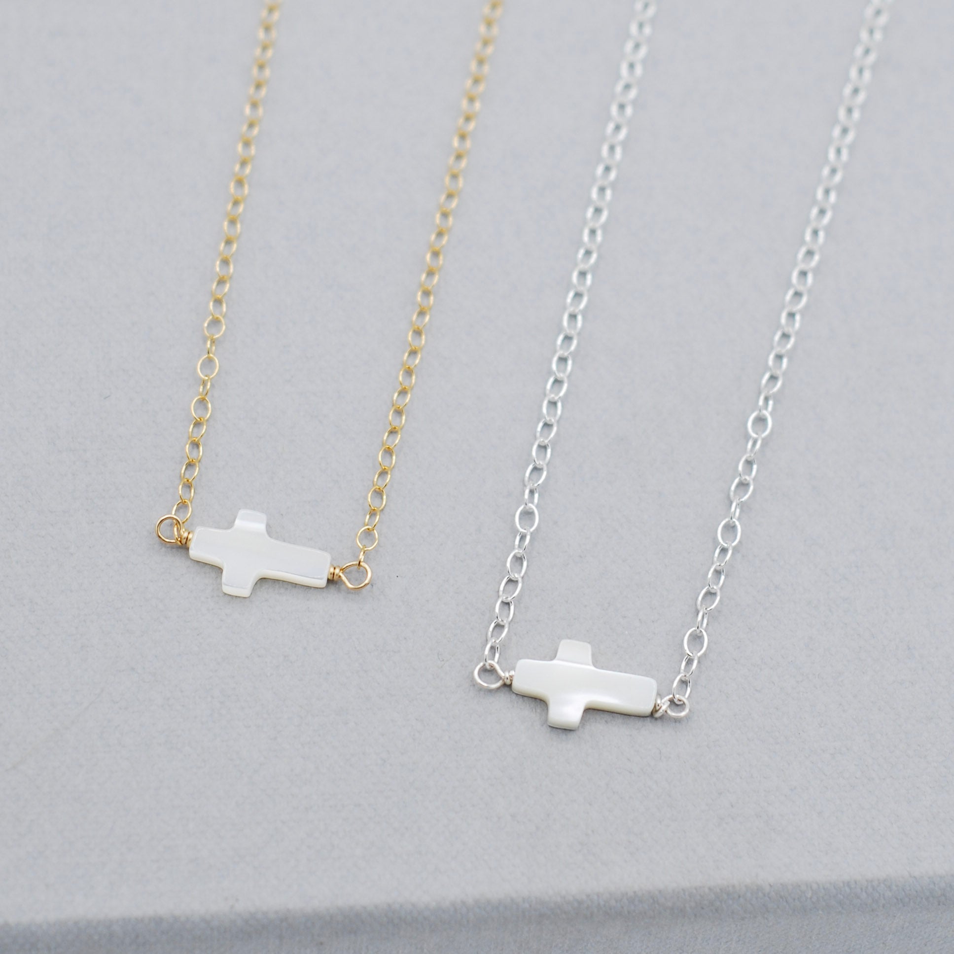 Mother of Pearl Cross Necklace - Jewel Ya