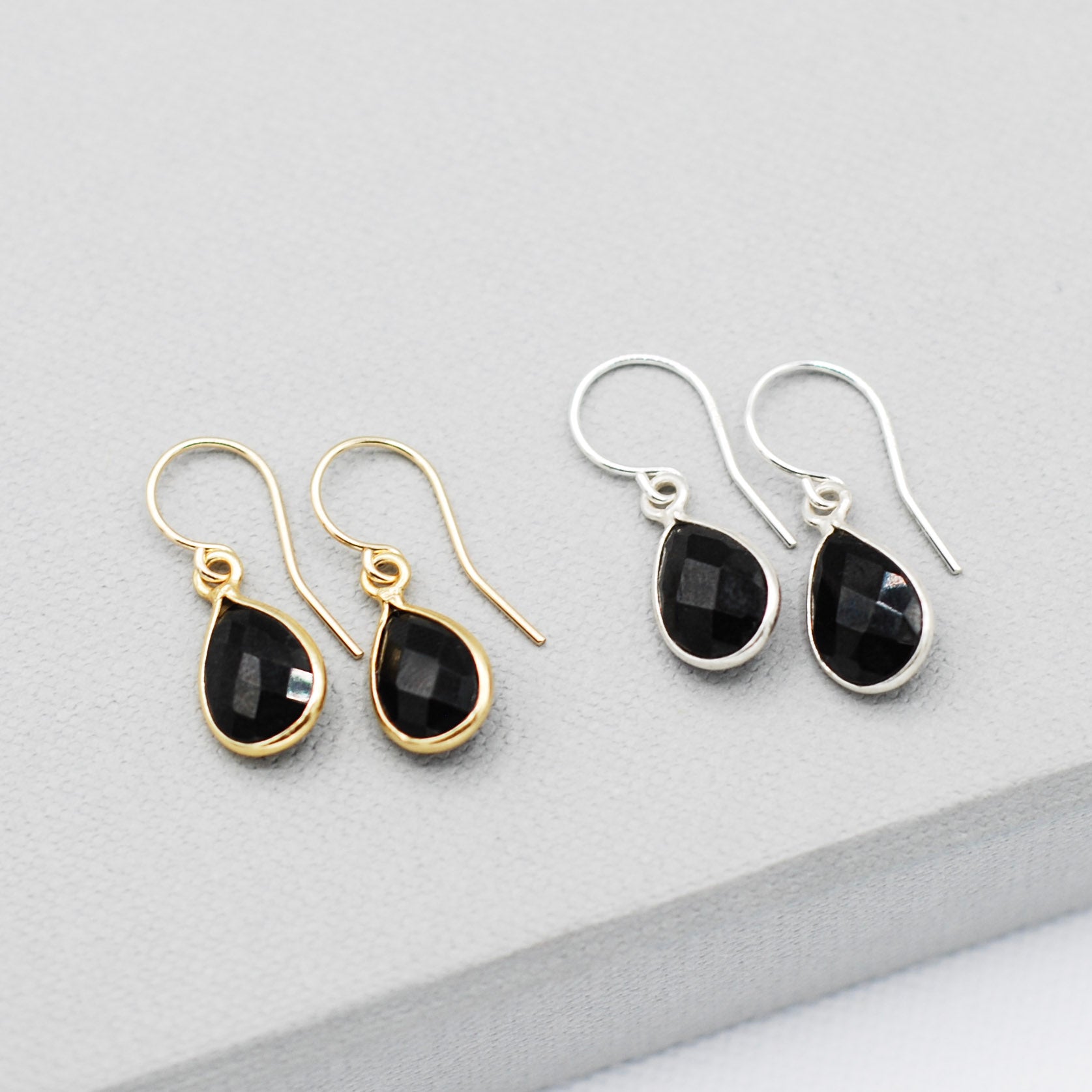 Black Onyx Teardrop Earrings - Jewel Ya