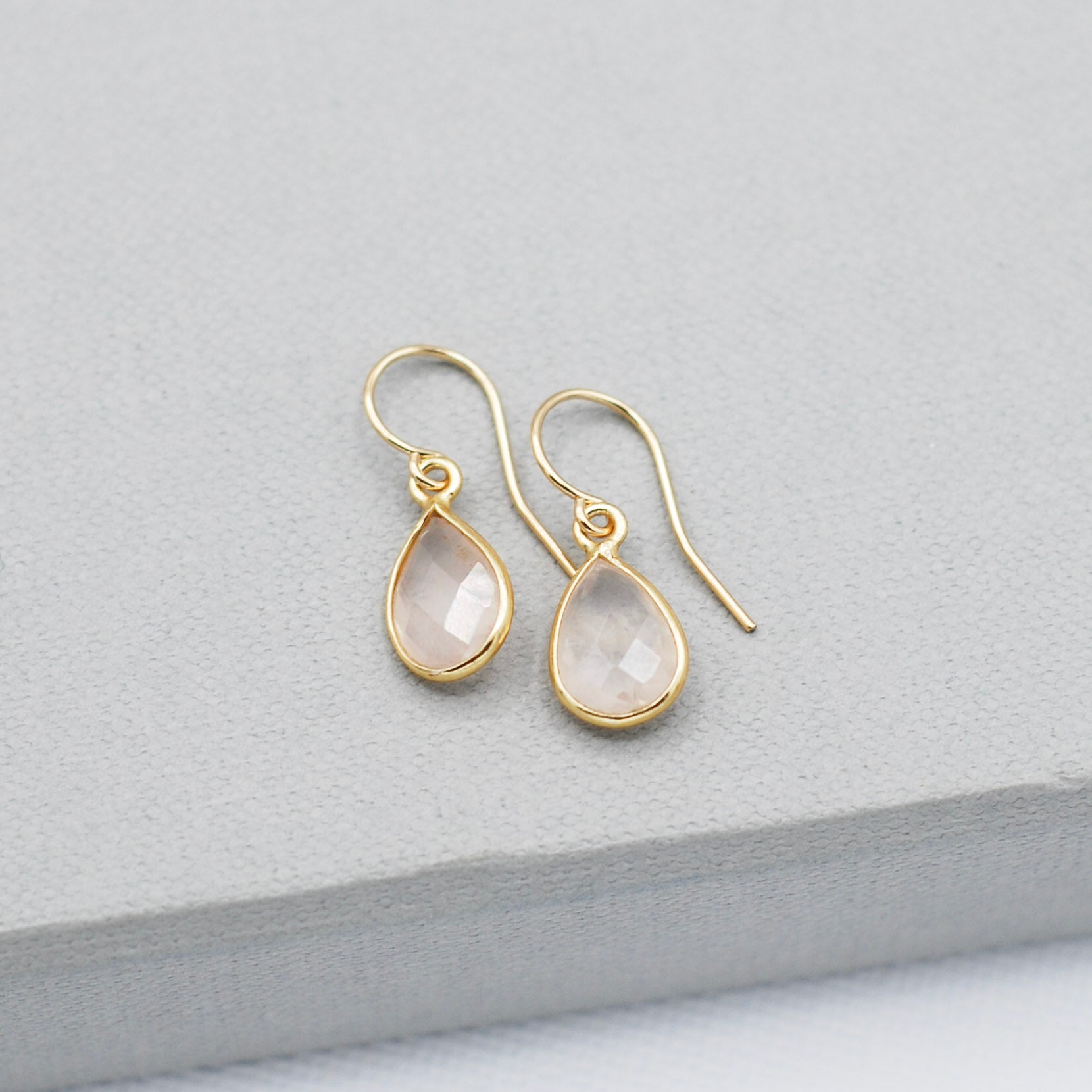 Rose Quartz Teardrop Earrings - Jewel Ya