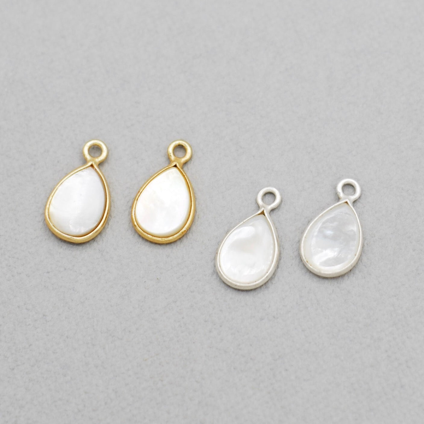 Mother of Pearl Teardrop Hoop Drops - Jewel Ya