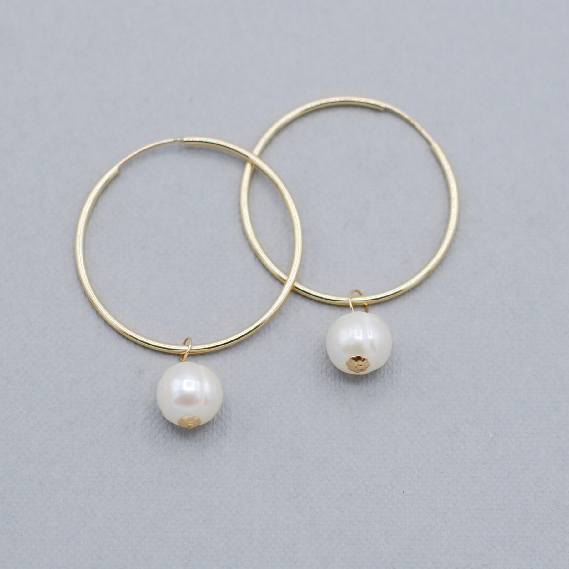 Freshwater Pearl Hoop Drops - Jewel Ya