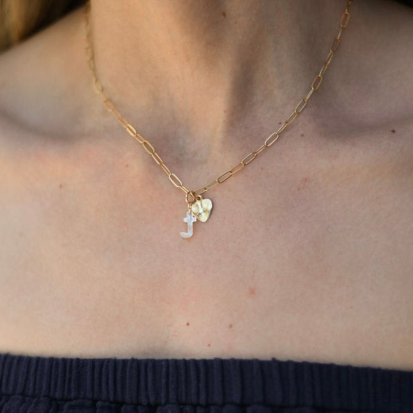 14k Gold Filled Paper Clip Charm Necklace - Jewel Ya