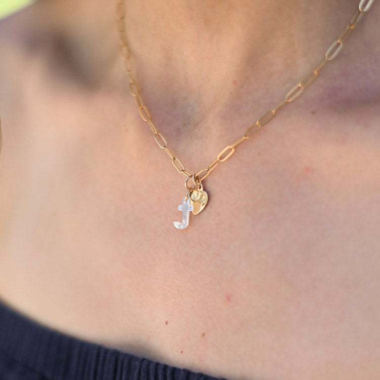 14k Gold Filled Paper Clip Charm Necklace - Jewel Ya
