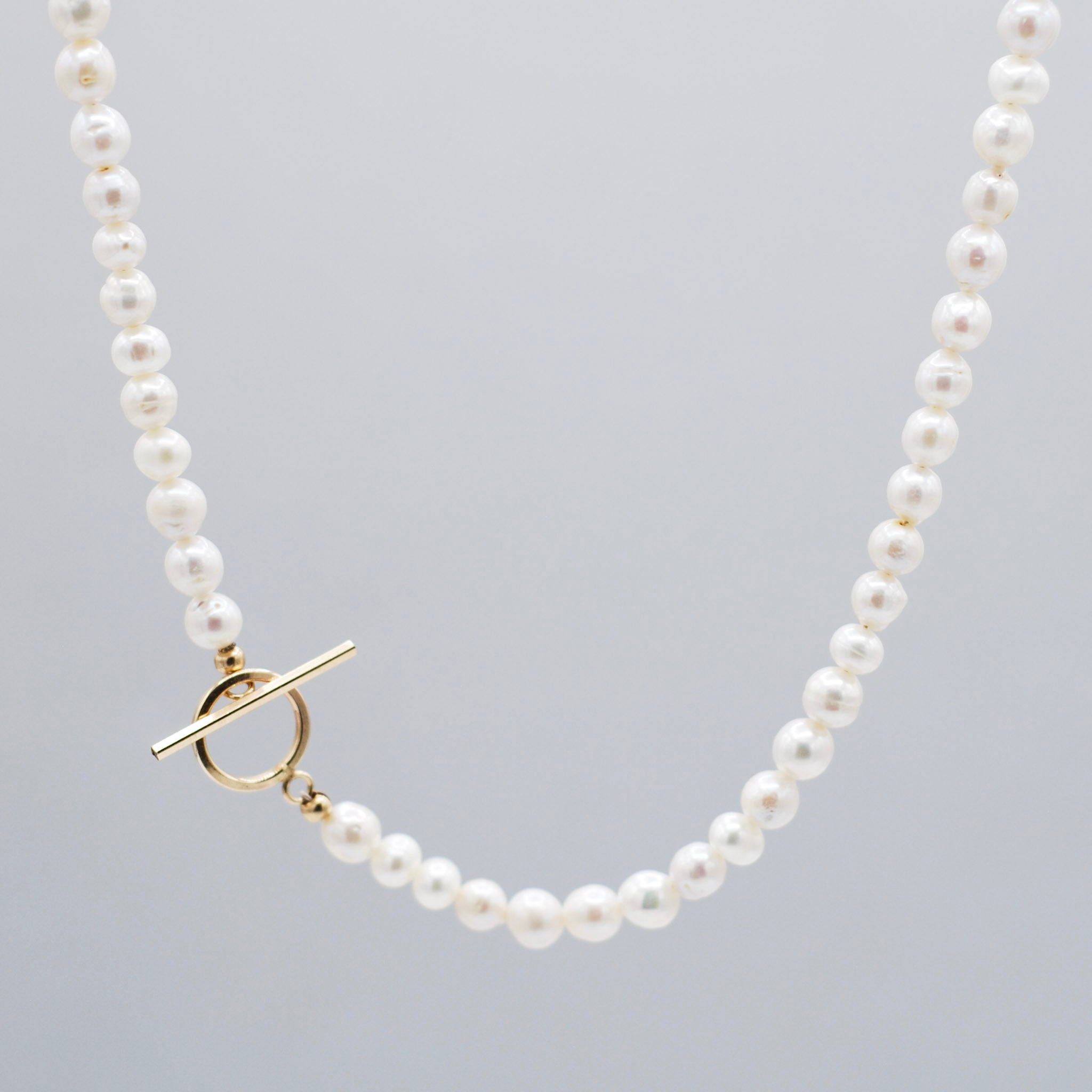 Freshwater Pearl & 14k Gold Filled Toggle Necklace - Jewel Ya