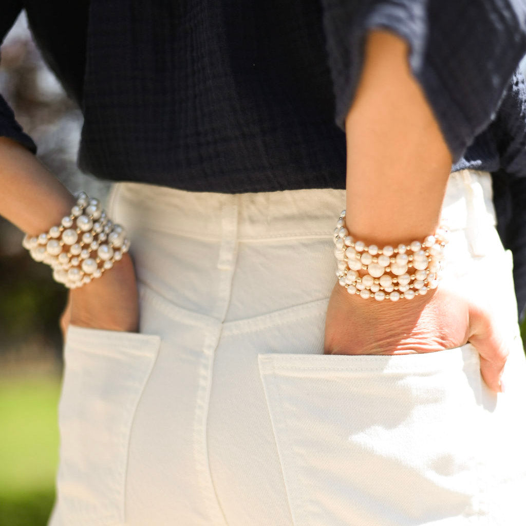Freshwater Pearl & 14k Gold Filled Beaded Bracelet - Jewel Ya