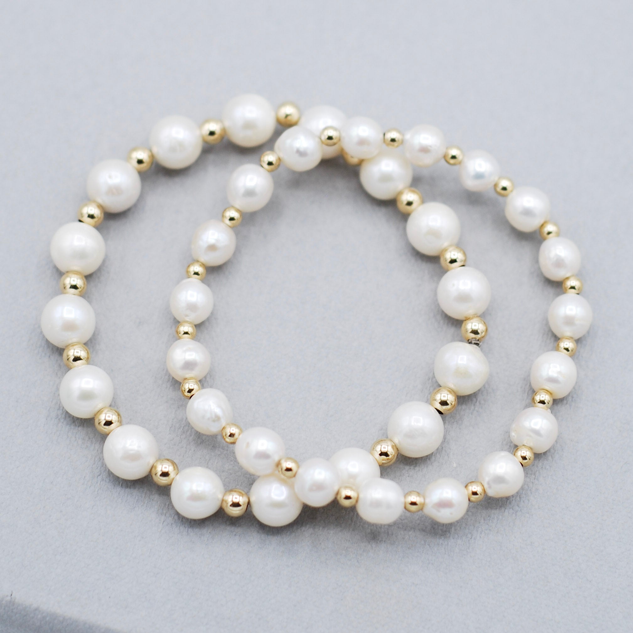 Freshwater Pearl & 14k Gold Filled Beaded Bracelet - Jewel Ya