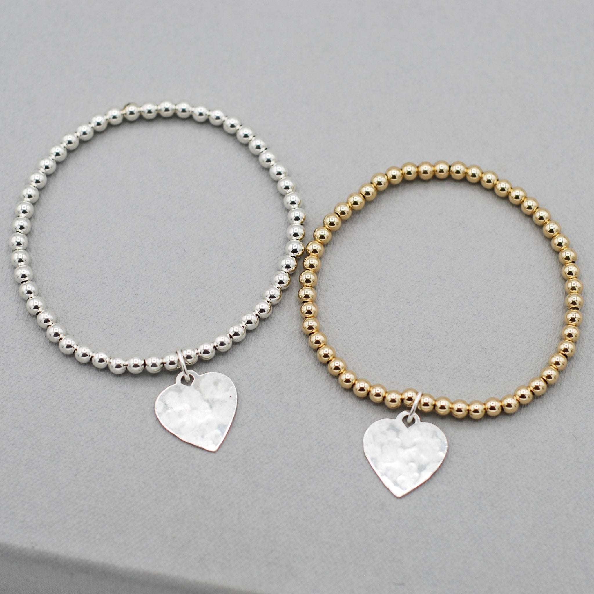 4mm Beaded Lux & Sterling Silver Heart Bracelet - Jewel Ya