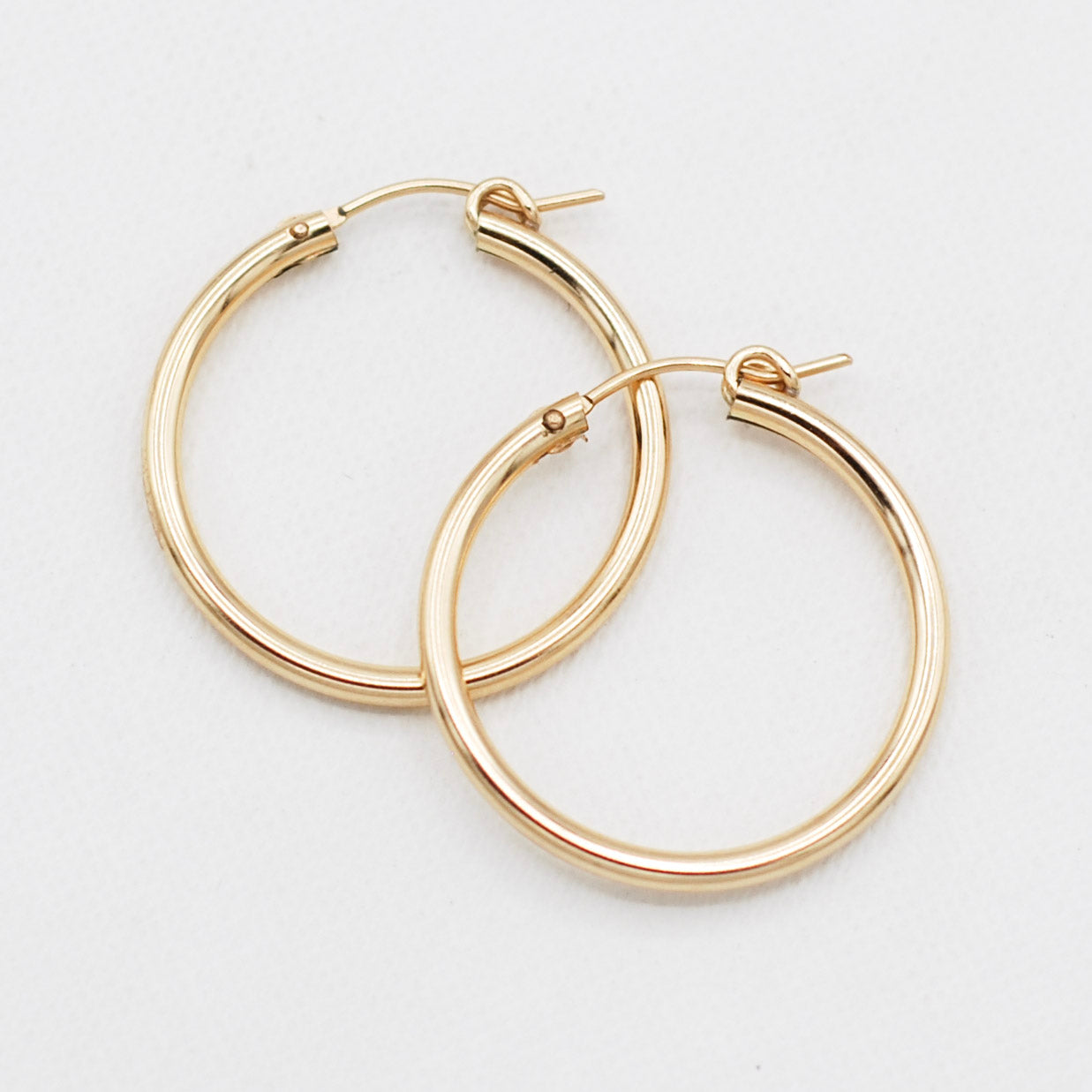 Large 14k Gold Filled Tube Hoops - Jewel Ya