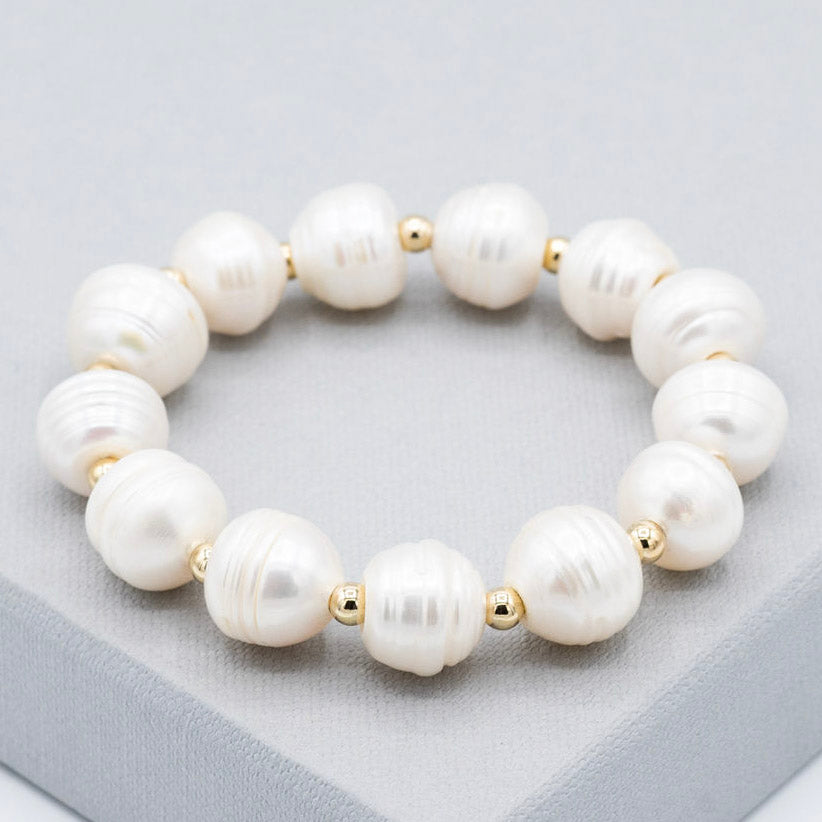 Freshwater Pearl & 14k Gold Filled Bracelet - Jewel Ya