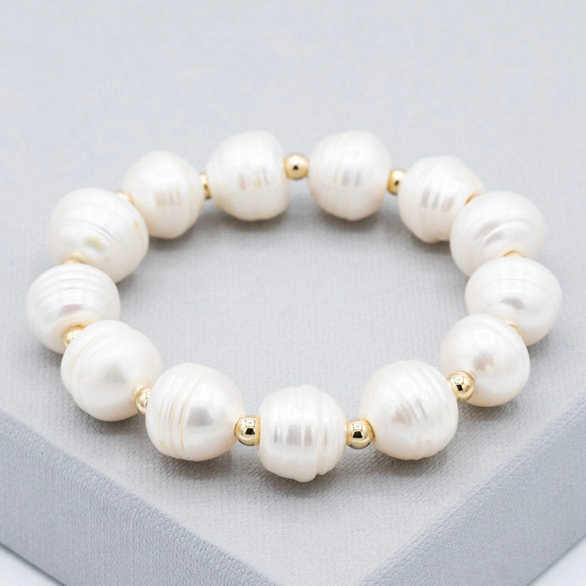 Freshwater Pearl & 14k Gold Filled Bracelet - Jewel Ya