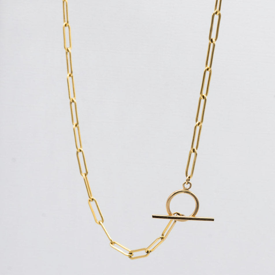 14k Gold Filled Large Toggle Necklace & Charm Set - Jewel Ya