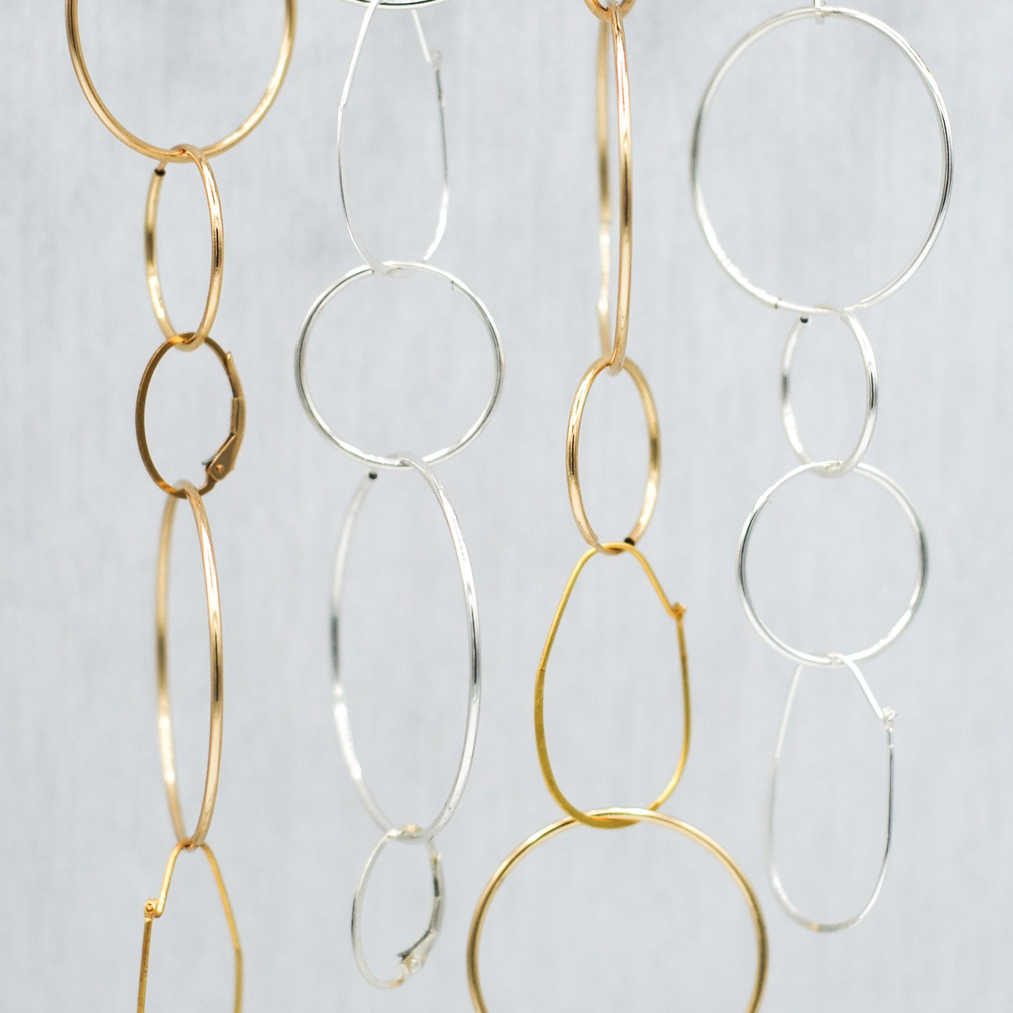 Hoops & Sterling Silver Hammered Drops - Jewel Ya