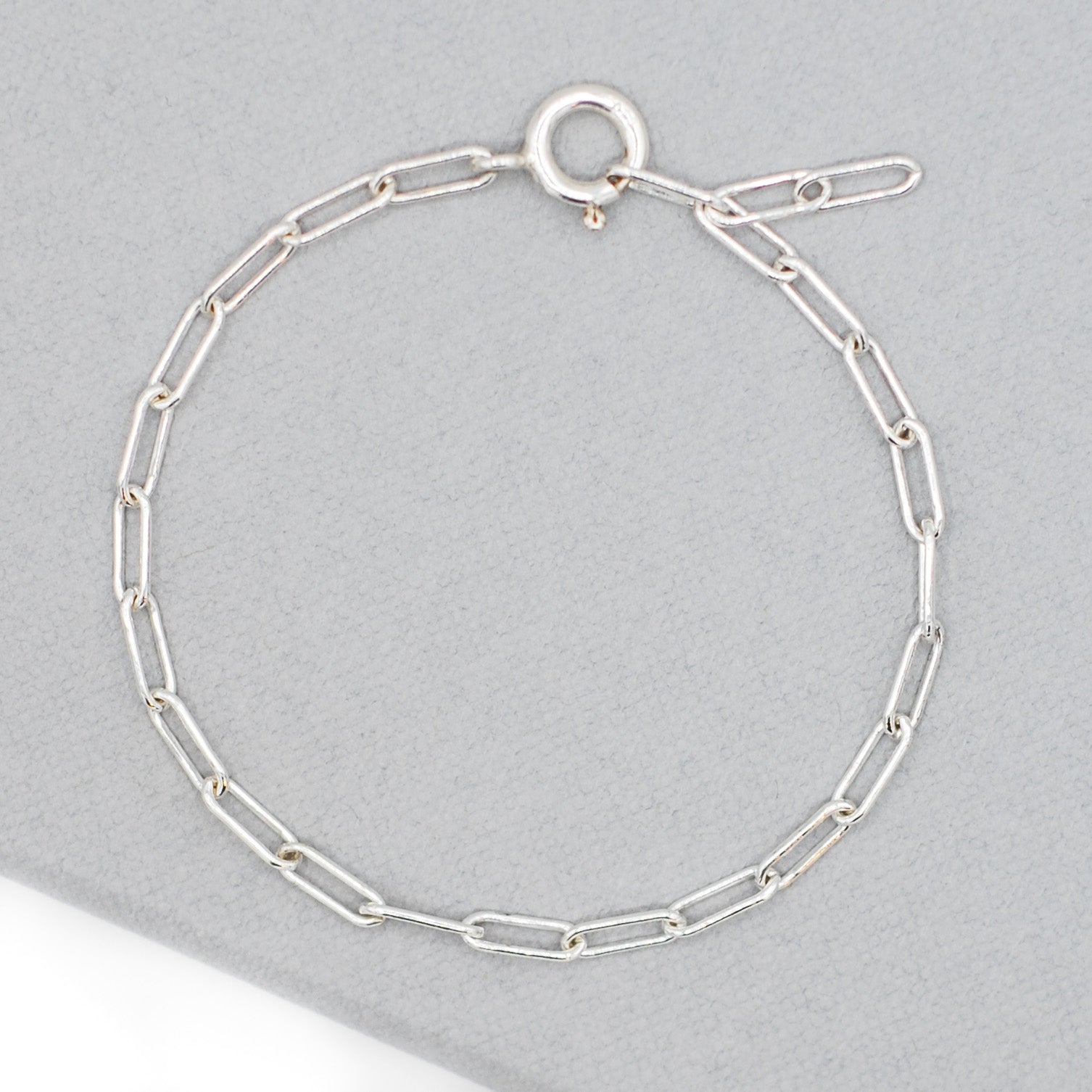 Sterling Silver Medium Paper Clip Chain Bracelet - Jewel Ya